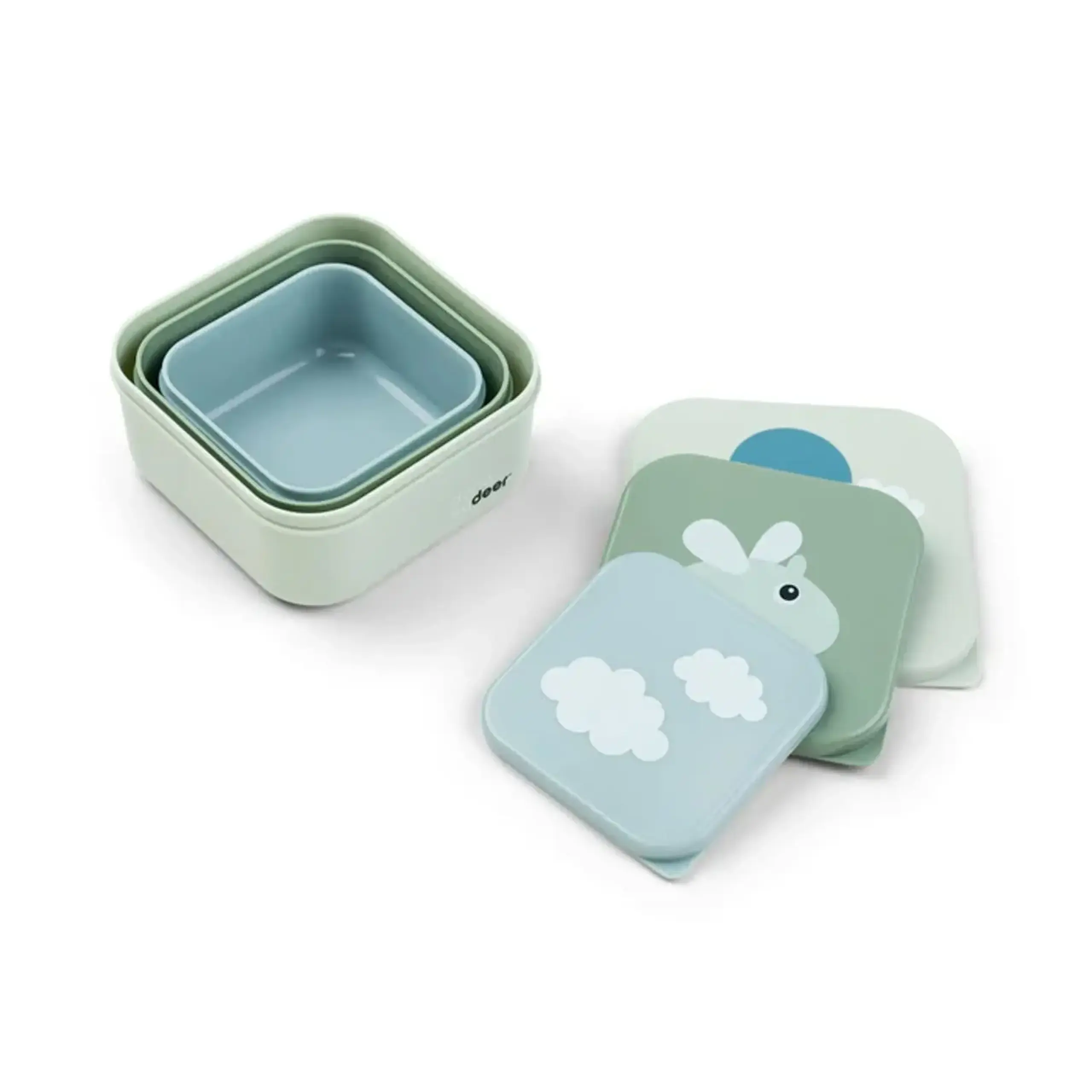 Set 3 cutii pentru gustări Deer Friends — Done by Deer - Tiny farm Blue