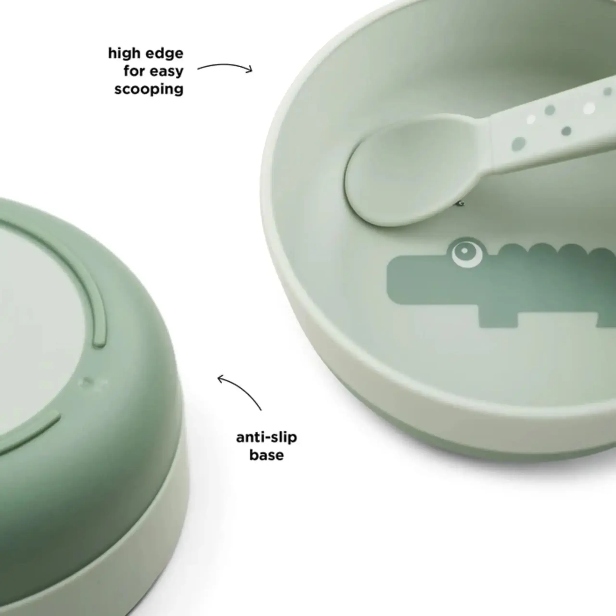 Bol Foodie pentru copii, 375 ml — Done by Deer - Croco Green