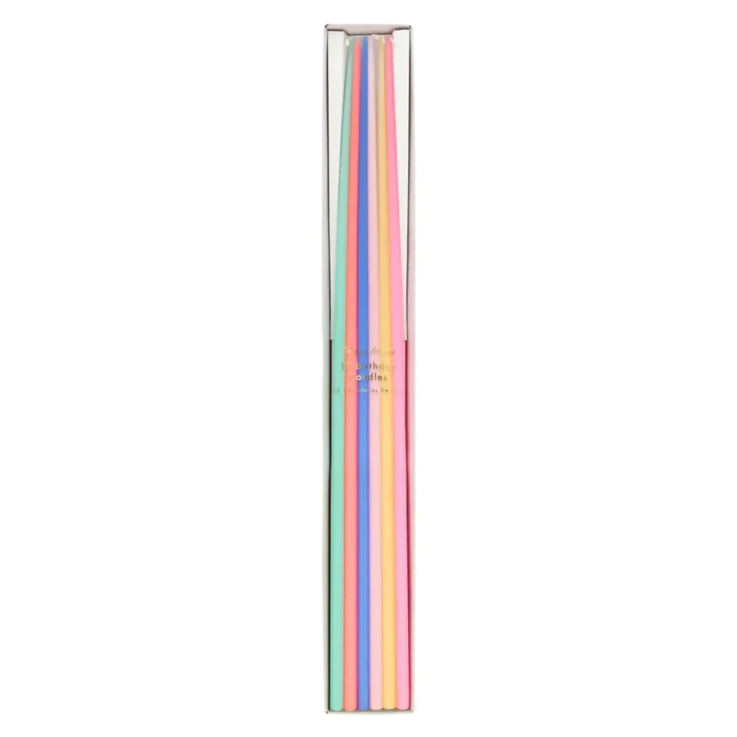 Set de 12 lumânări colorate înalte pentru tort — Meri Meri - MM222417