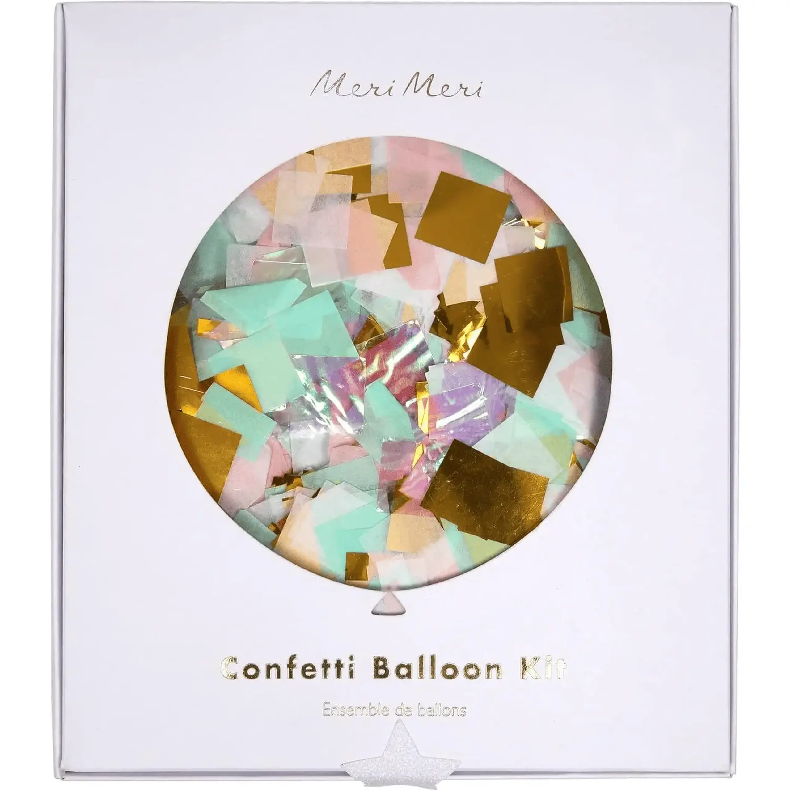Set de 3 baloane uriașe cu confetti irizat, 89 cm — Meri Meri