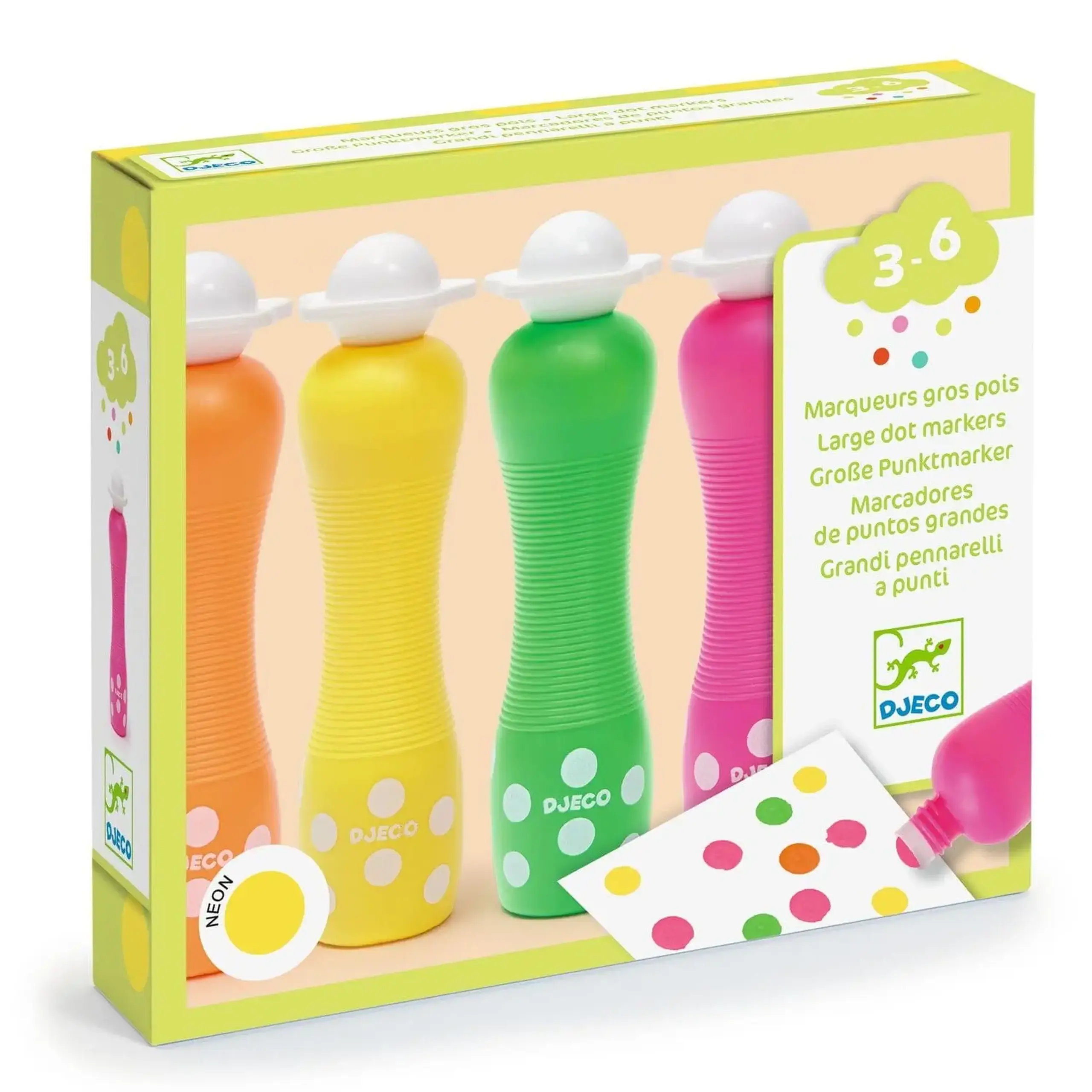 Set de 4 markere groase cu efect neon — Djeco