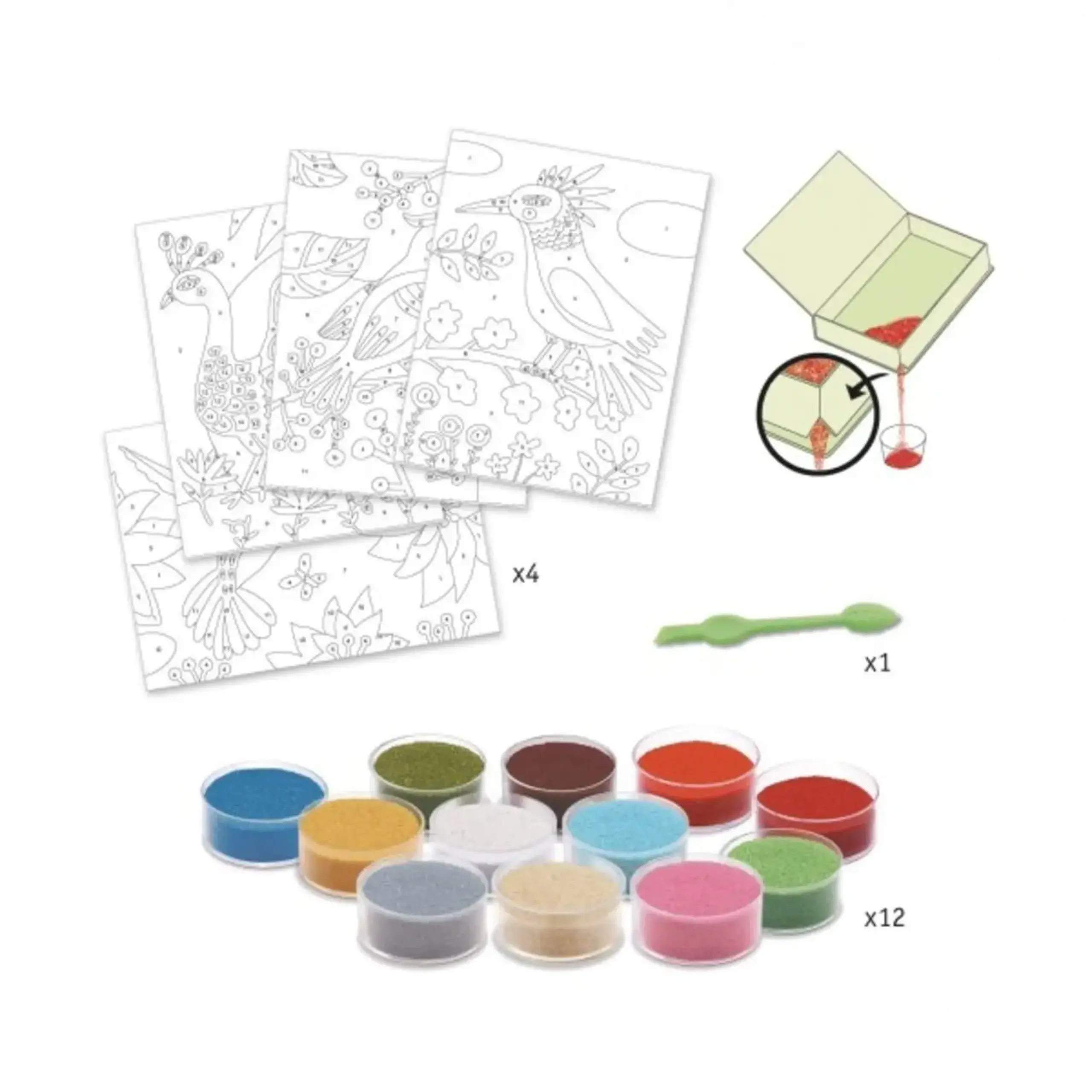 Set cu nisip colorat Păsările Paradisului — Djeco