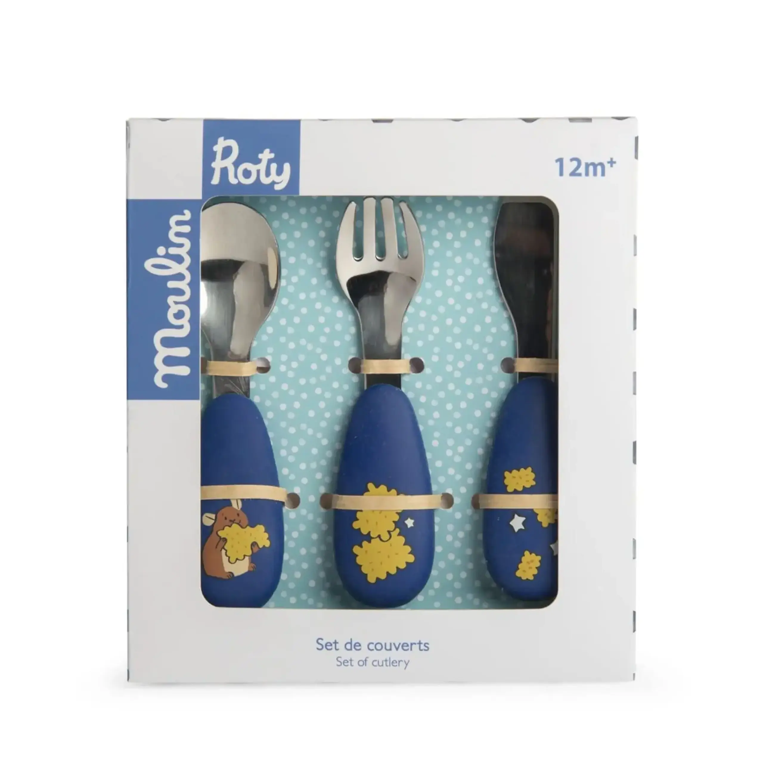 Set de 3 tacâmuri cu silicon, Puce & Pilou — Moulin Roty