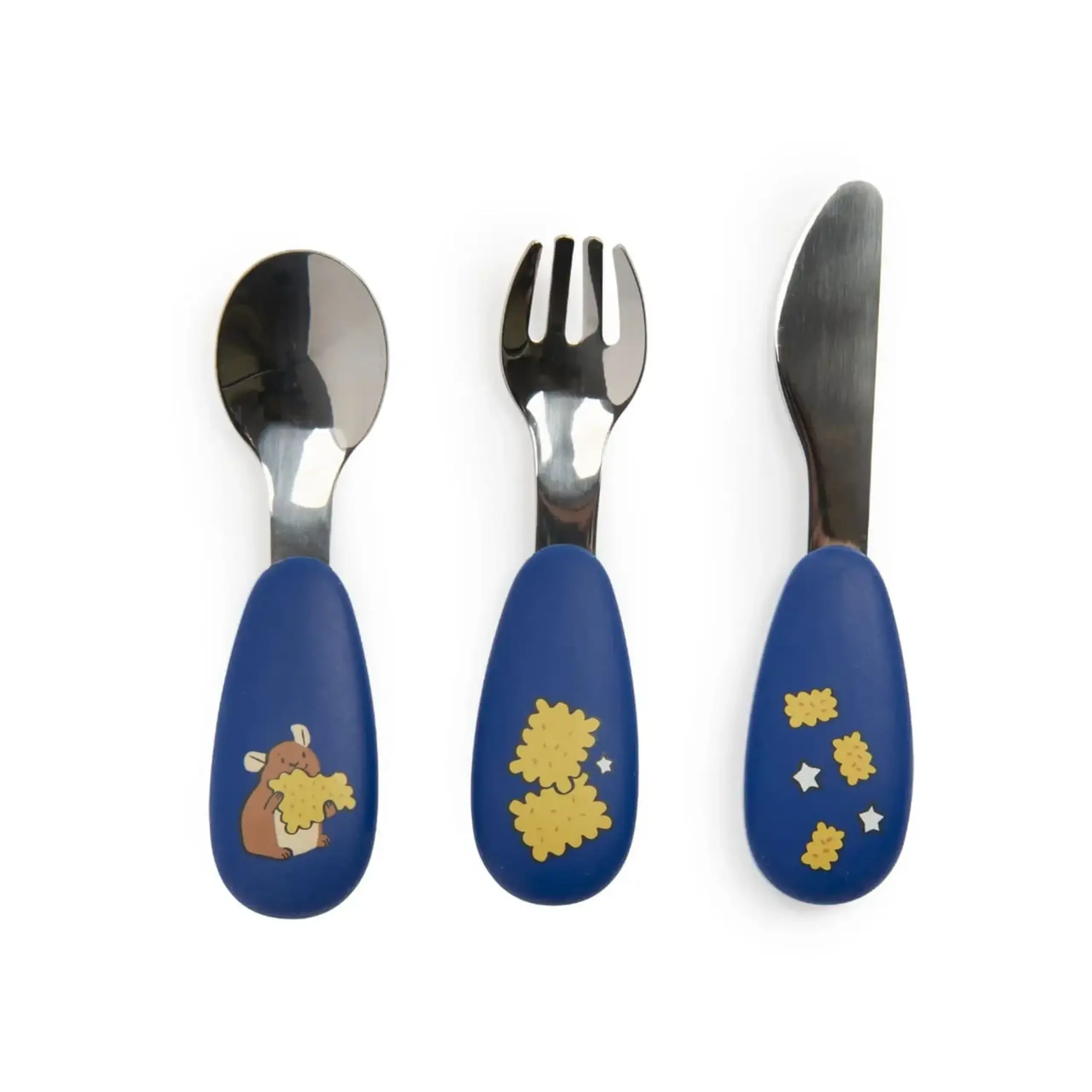 Set de 3 tacâmuri cu silicon, Puce & Pilou — Moulin Roty