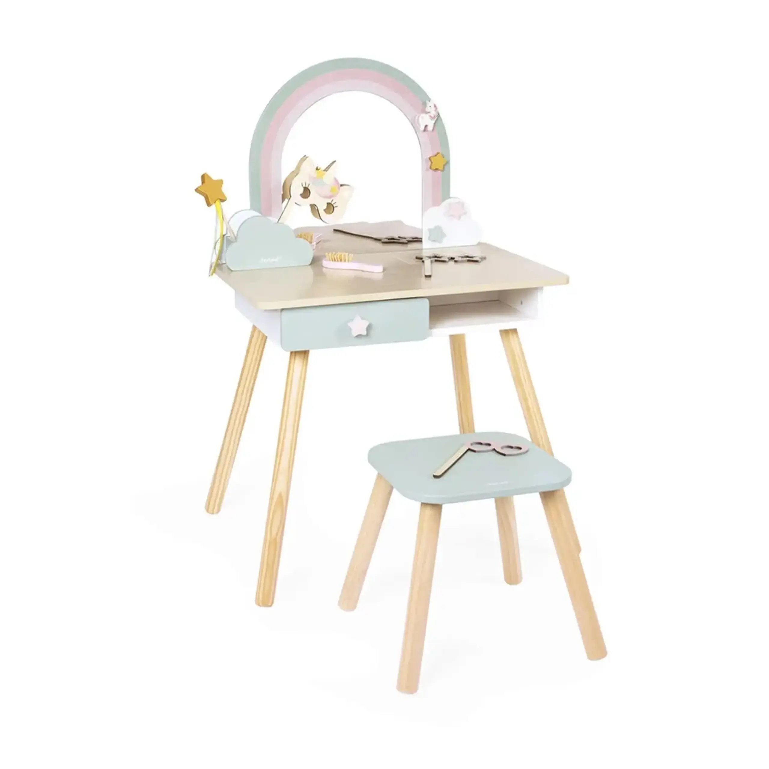 Măsuță de machiaj din lemn Unicorn — Janod