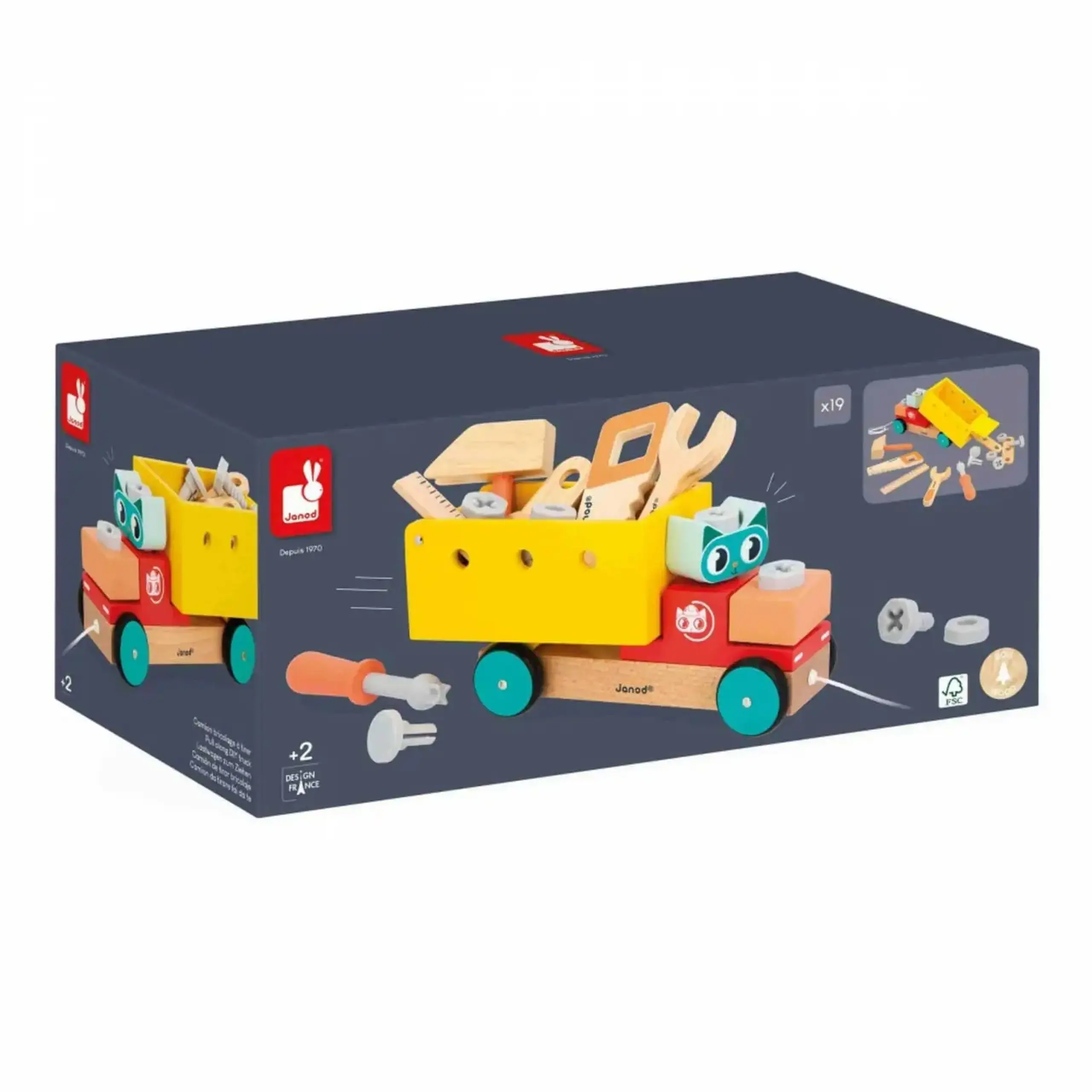 Camion Brico’Kids cu unelte din lemn — Janod