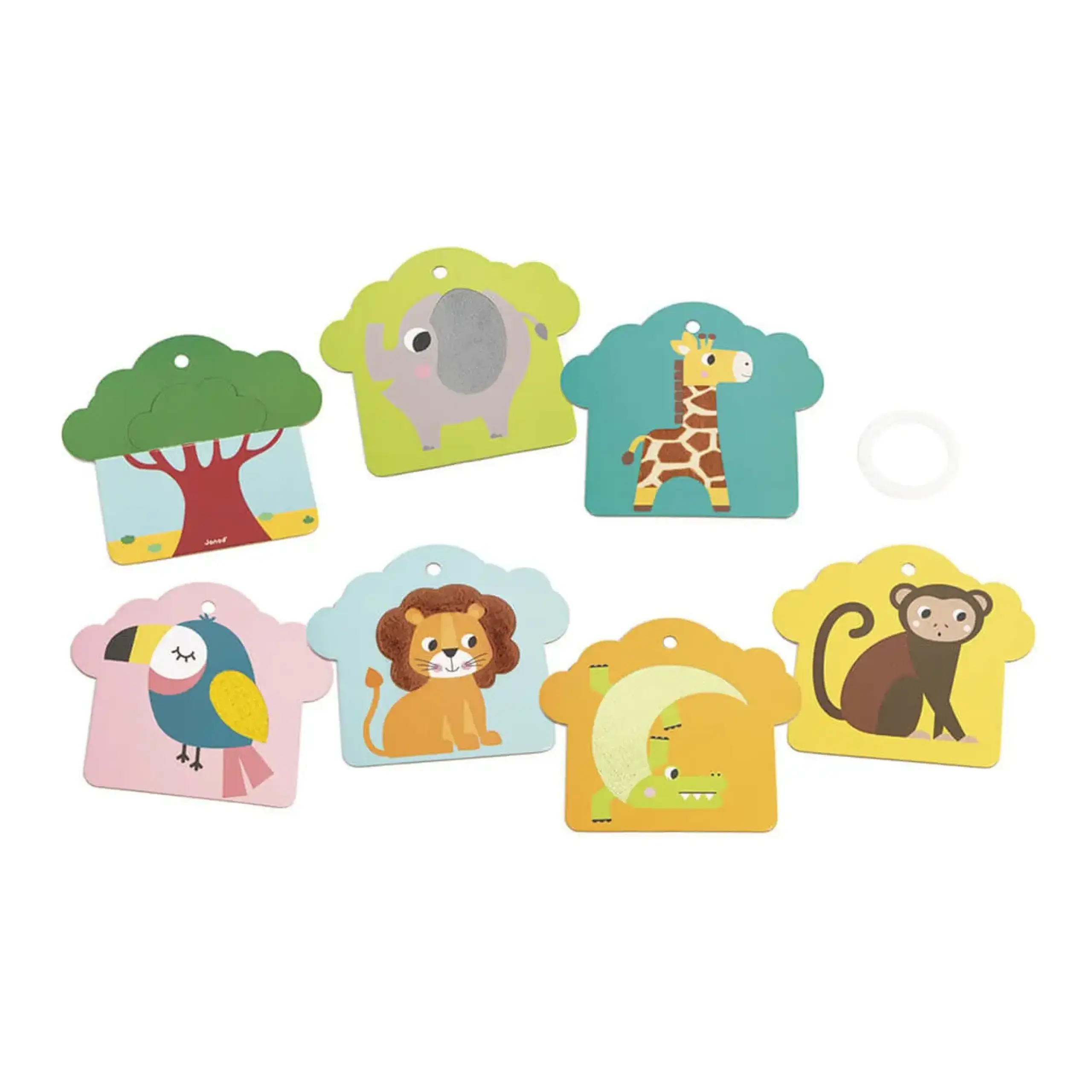 Set de carduri tactile „Animale din savană” — Janod
