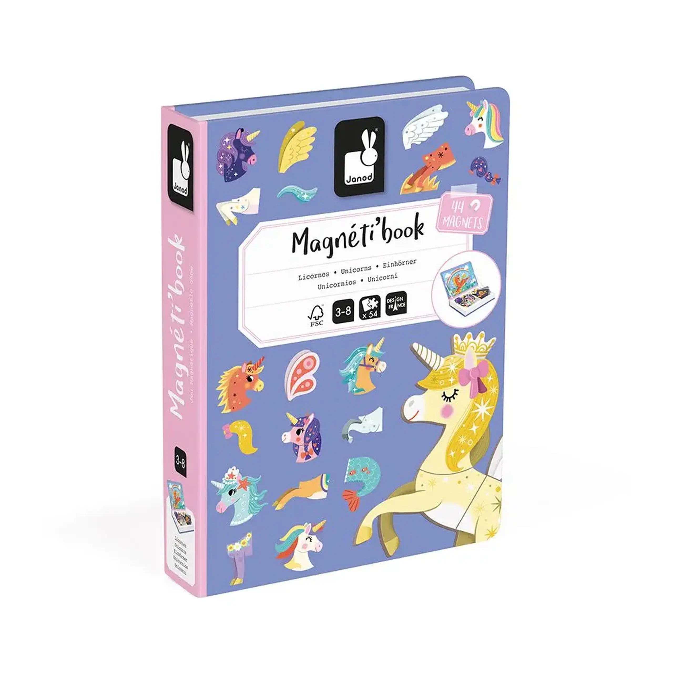 Carte magnetică Magneti’Book Unicorni — Janod
