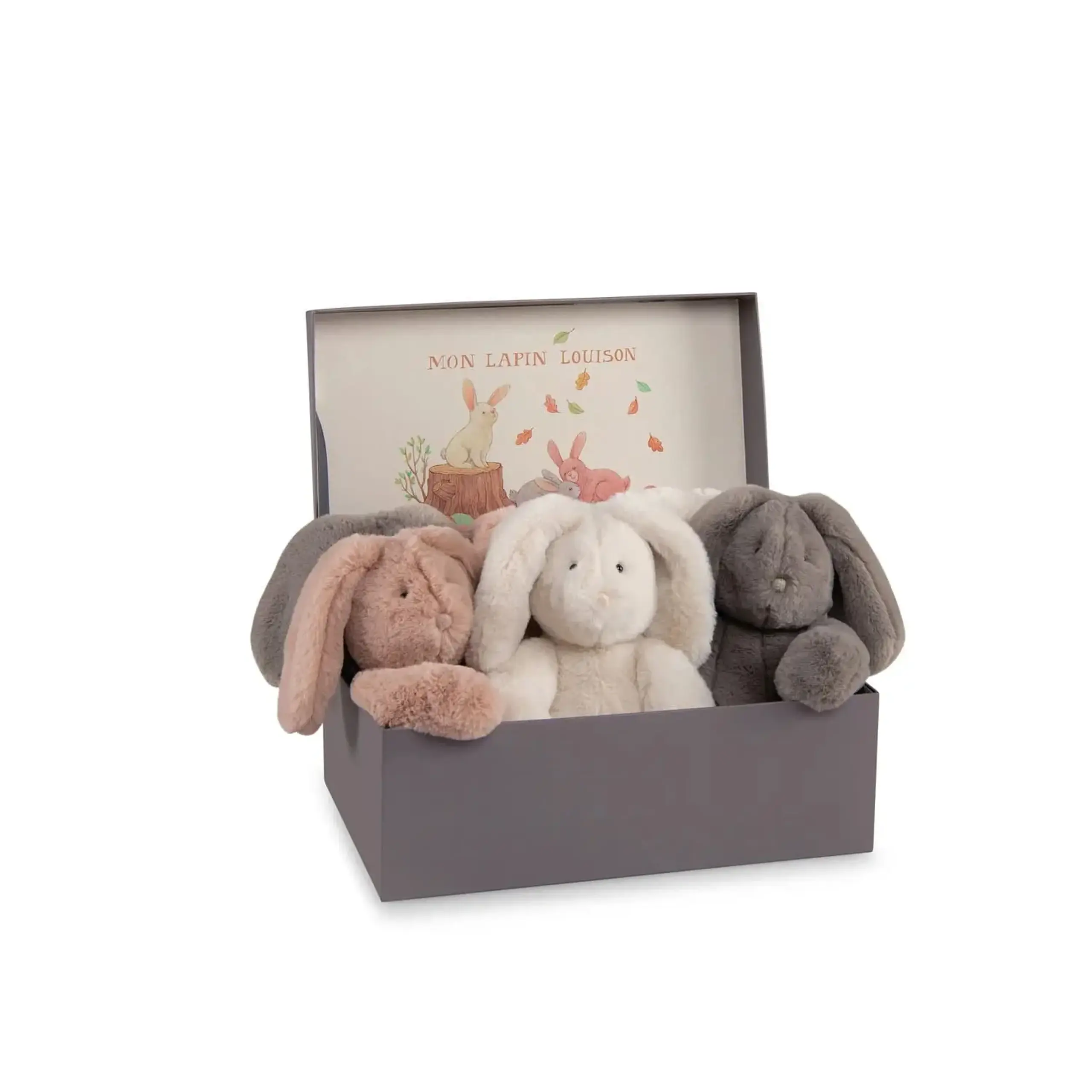 Iepure de pluș Louison, 32 cm, 3 culori — Moulin Roty - Lapin Gris