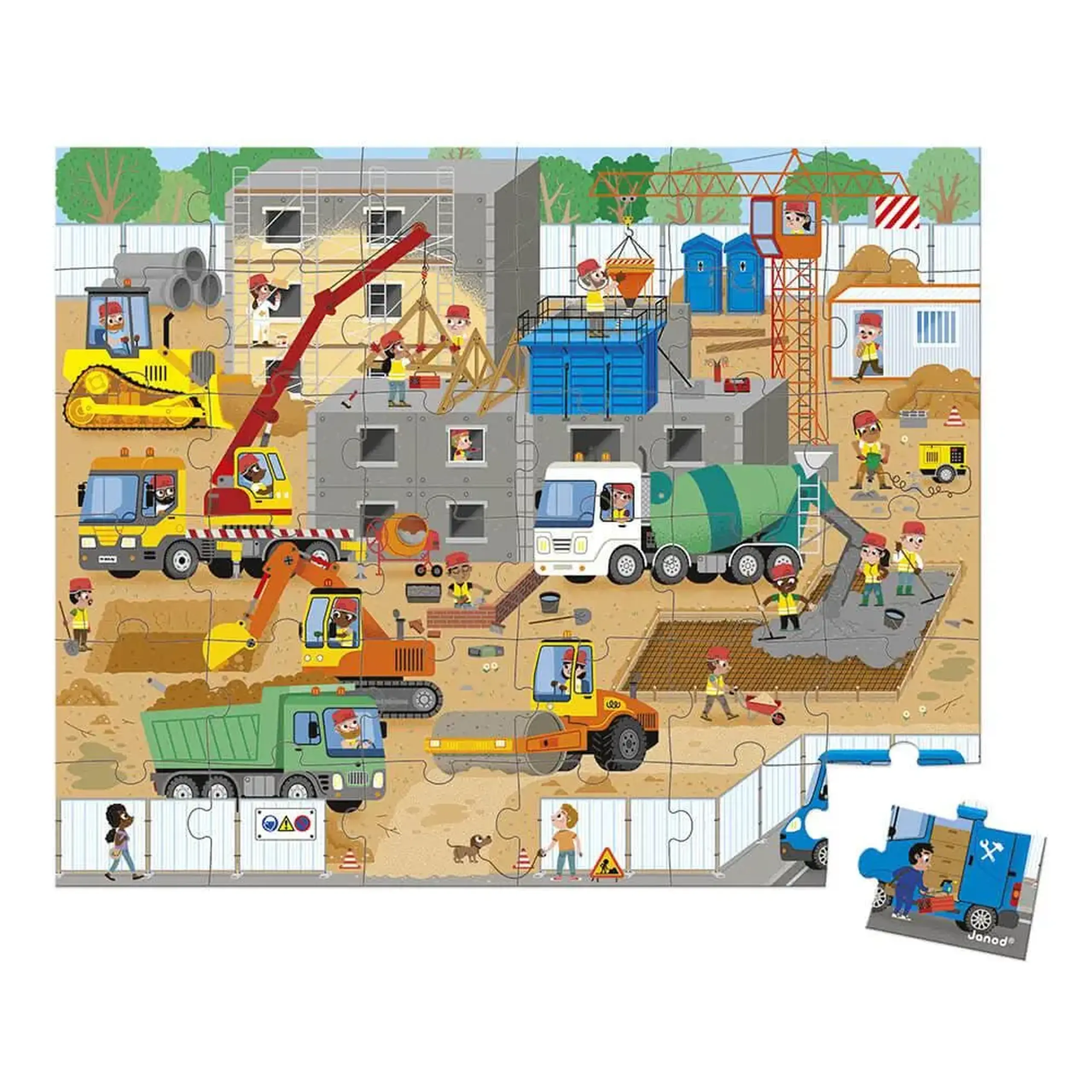 Puzzle „Șantier”, 36 de piese — Janod