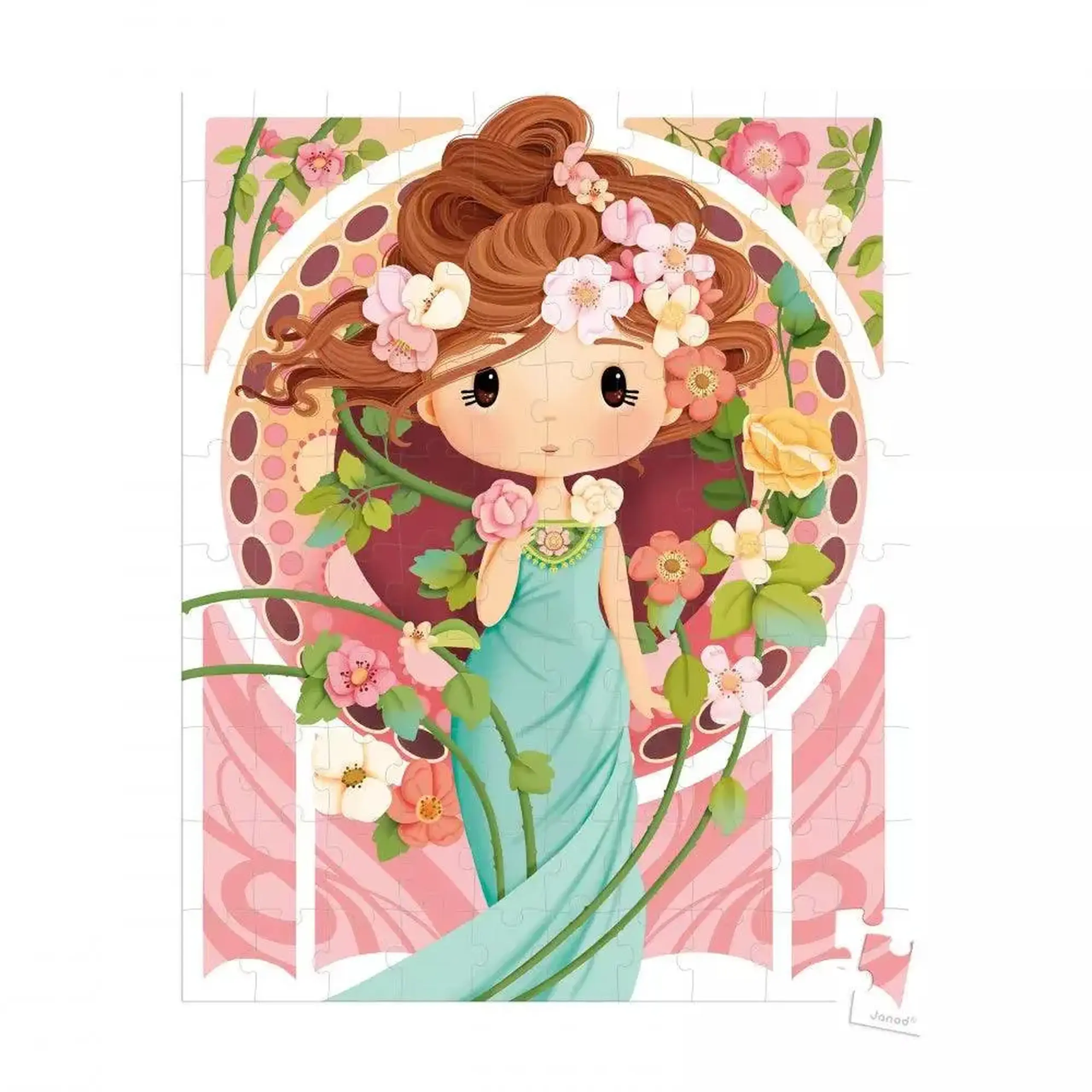 Puzzle inspirat de Mucha, 100 de piese — Janod