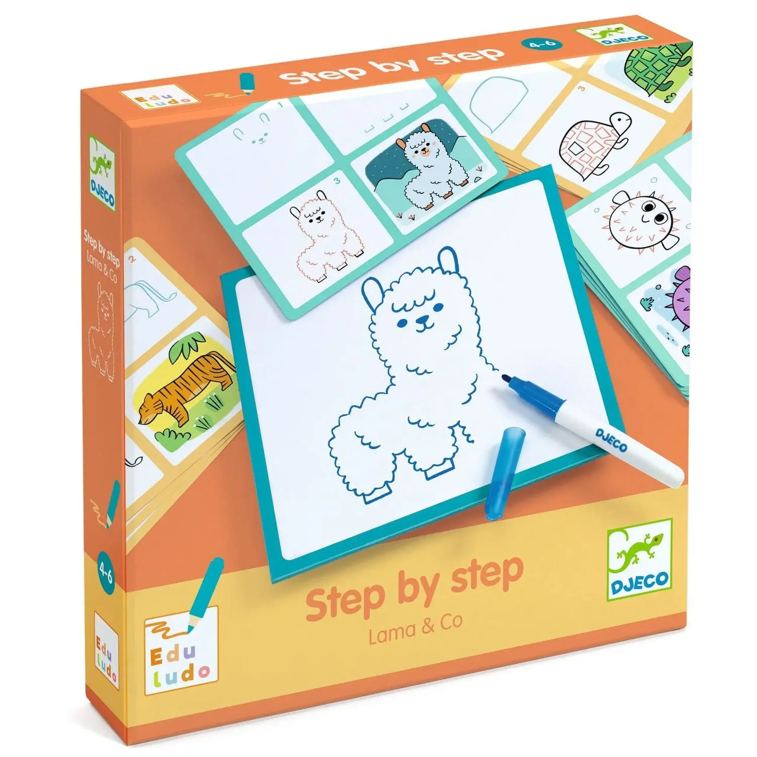 Set de desen pas cu pas „Lama & Co” — Djeco