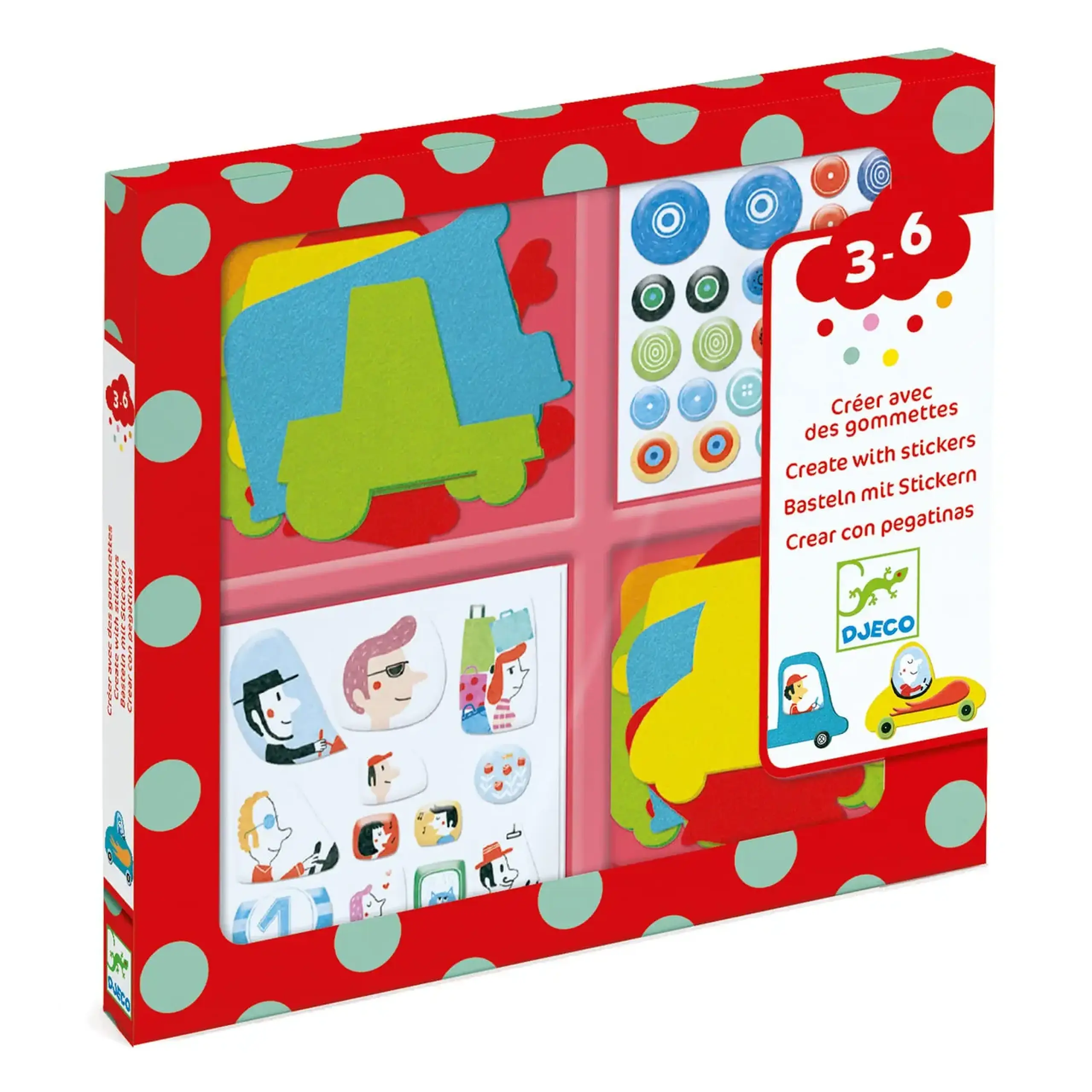 Colaj cu stickere 3D „Îmi plac mașinile” — Djeco