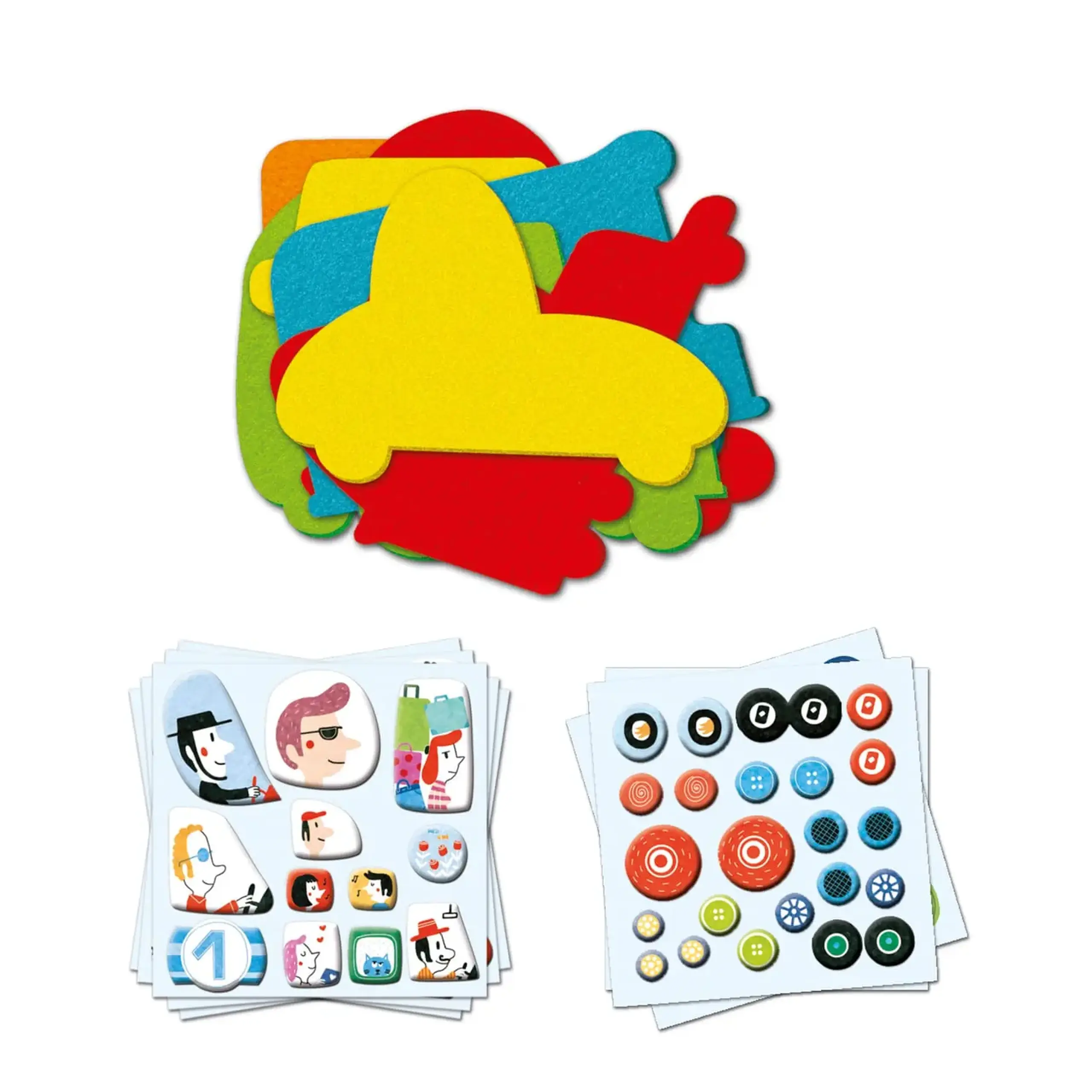 Colaj cu stickere 3D „Îmi plac mașinile” — Djeco