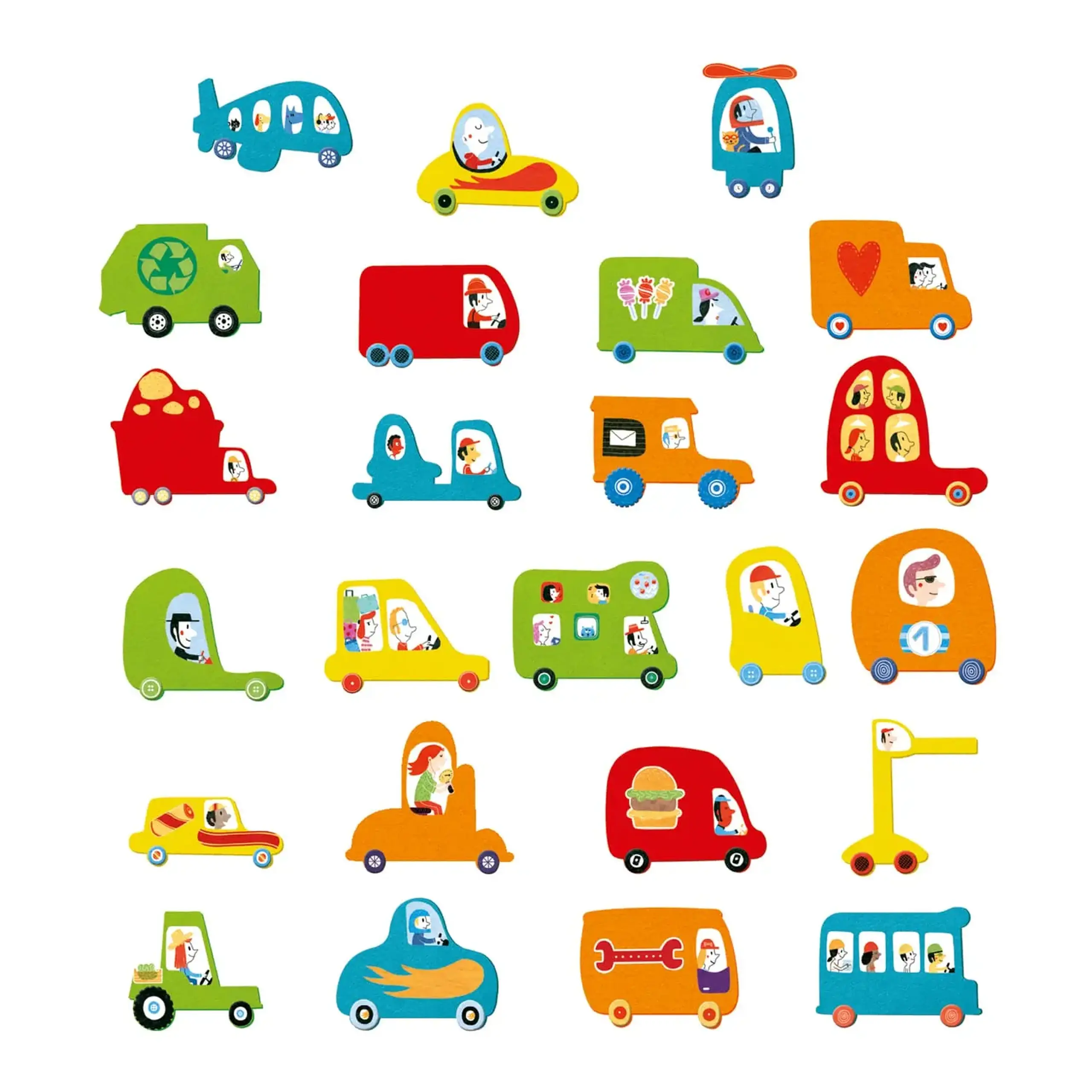 Colaj cu stickere 3D „Îmi plac mașinile” — Djeco