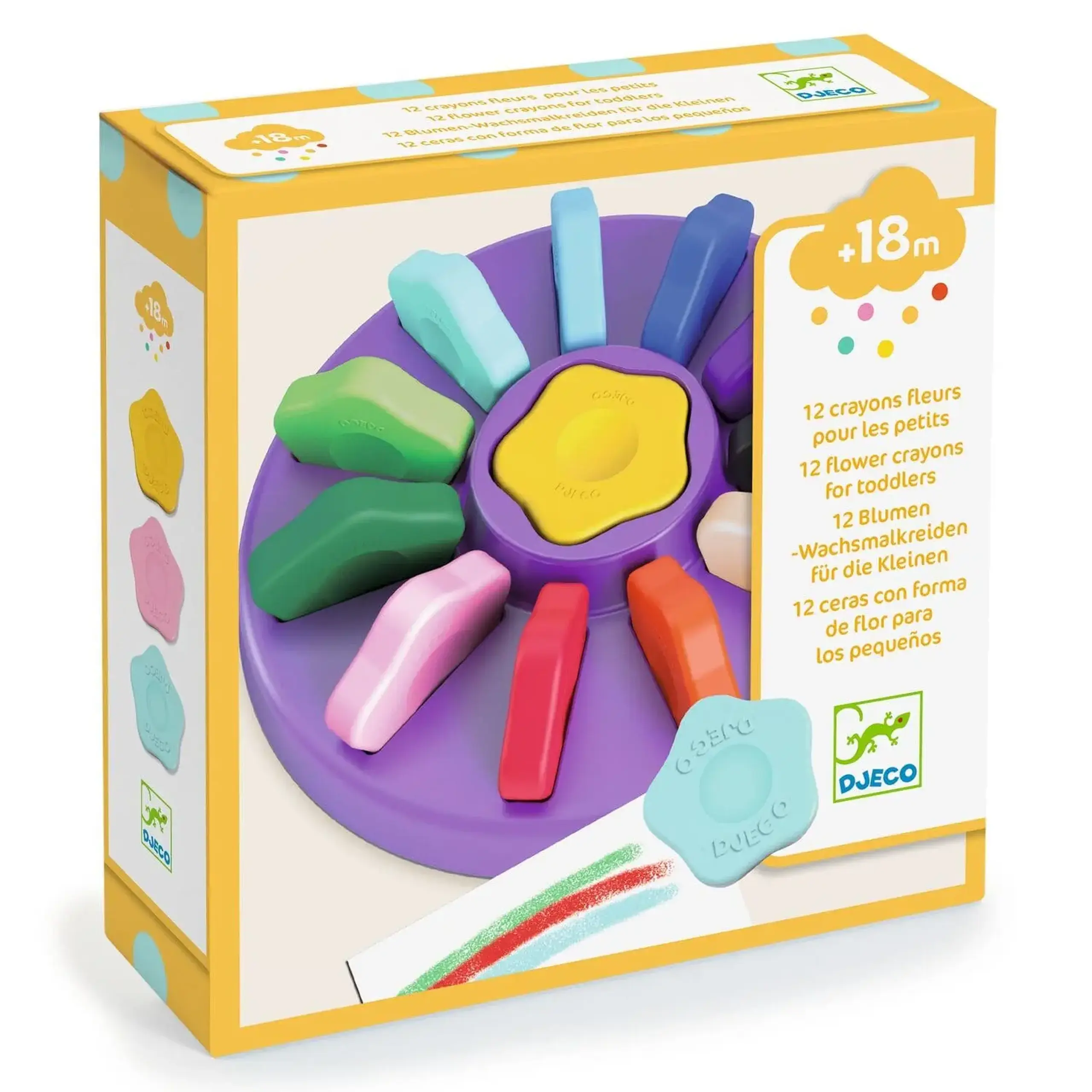 Set de 12 creioane cerate în formă de flori — Djeco