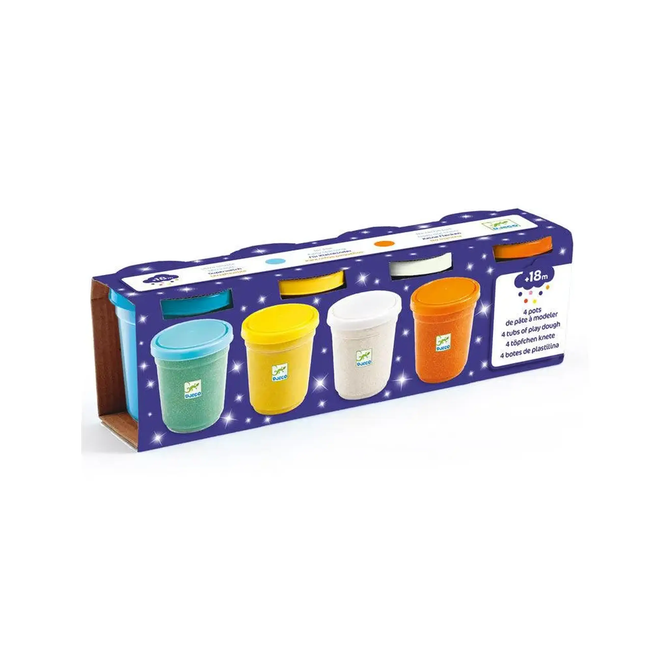 Set de plastilină cu sclipici, 4 culori — Djeco