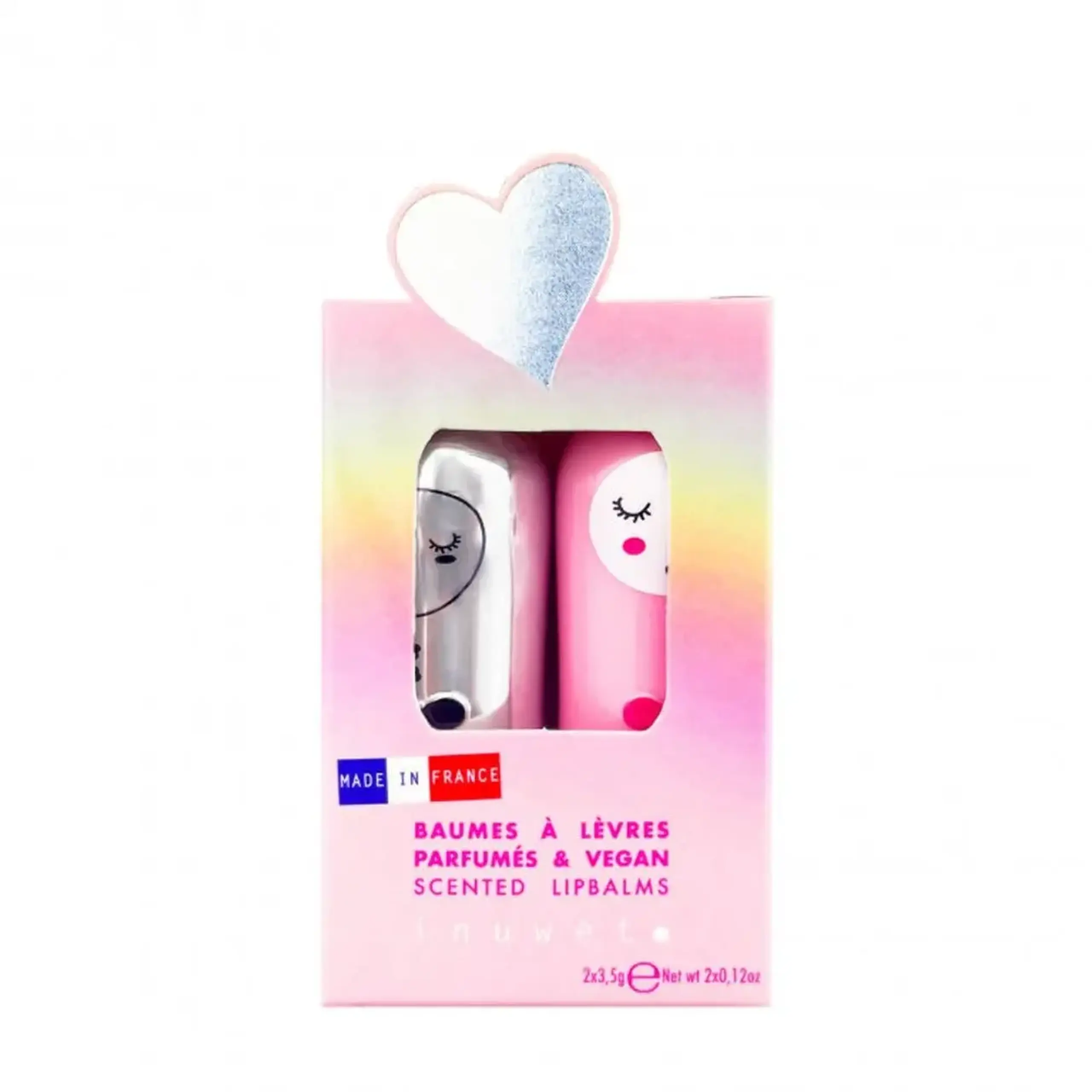Set Chloe cu 2 balsamuri de buze, căpșuni și cocos — Inuwet