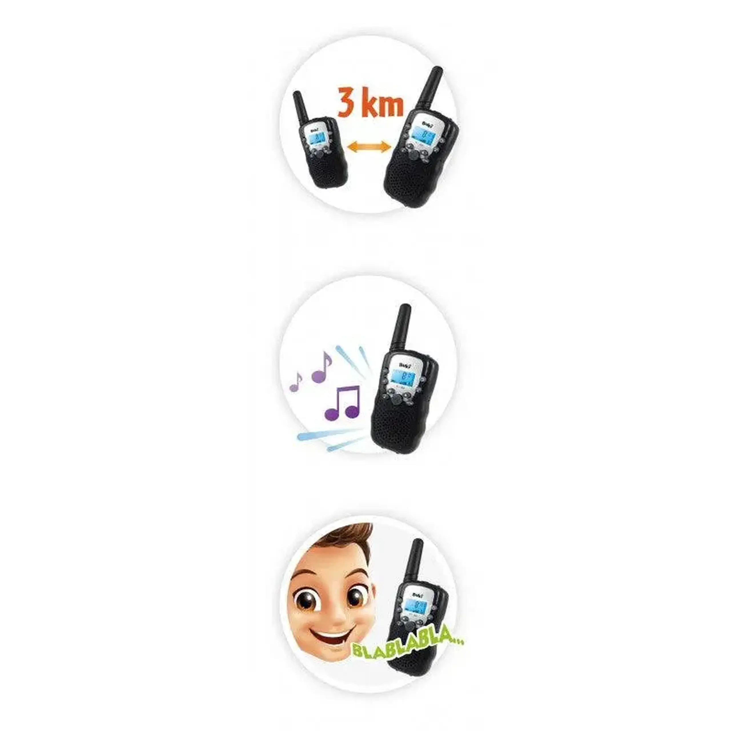 Set de 2 walkie-talkie cu rază de 3 km — Buki