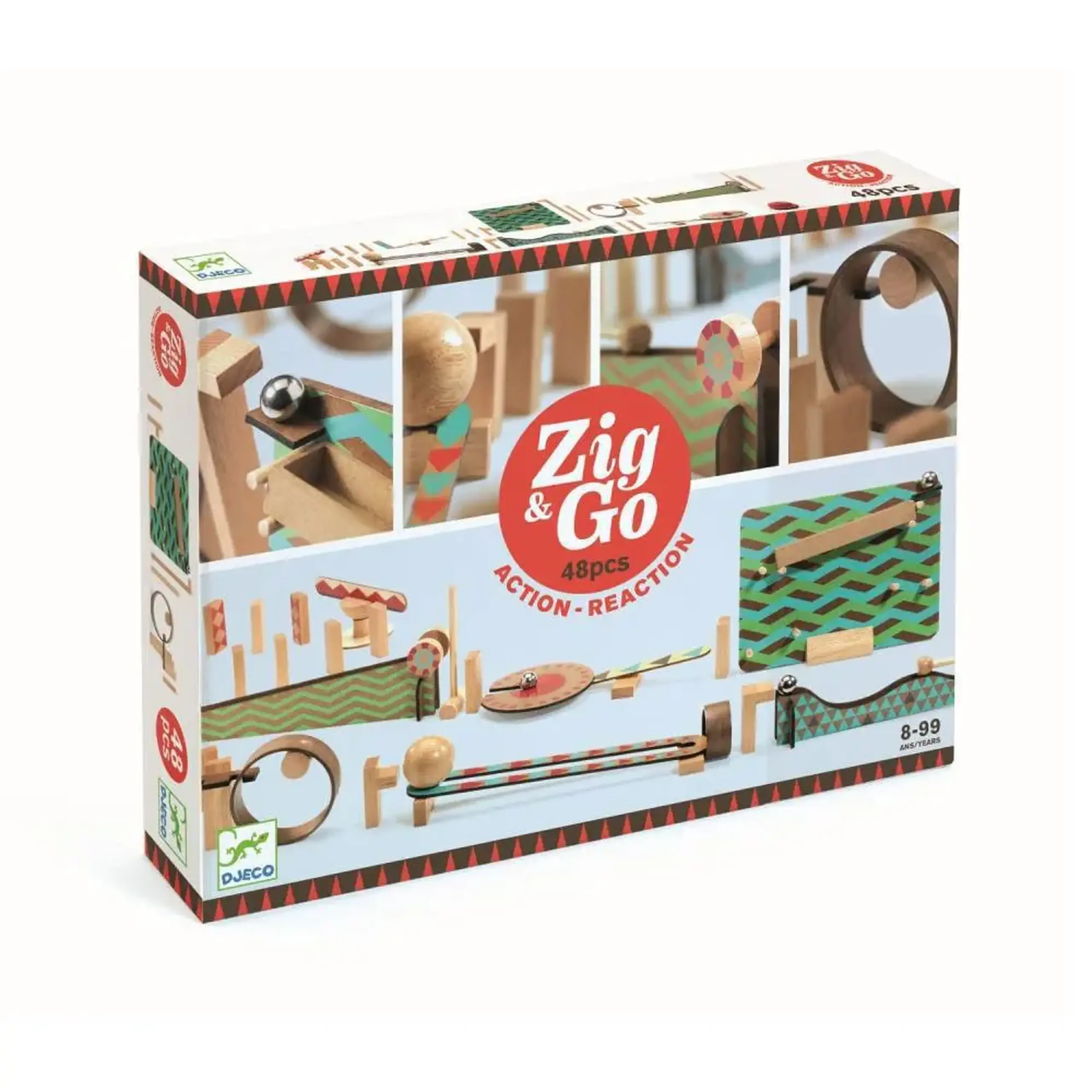 Circuit de reacție Zig & Go Big Boum Wall, 48 de piese — Djeco