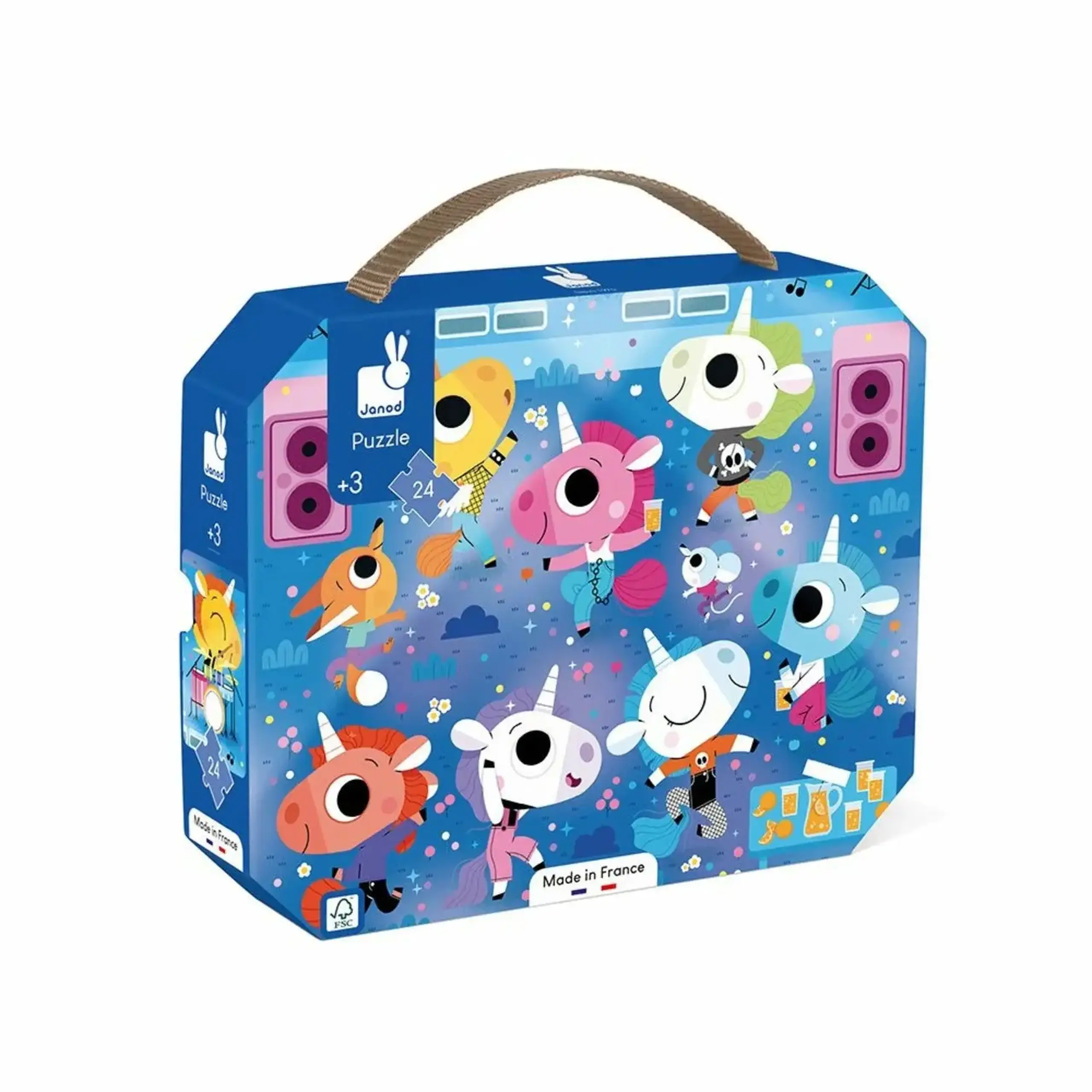 Puzzle Concert rock cu unicorni — 24 piese