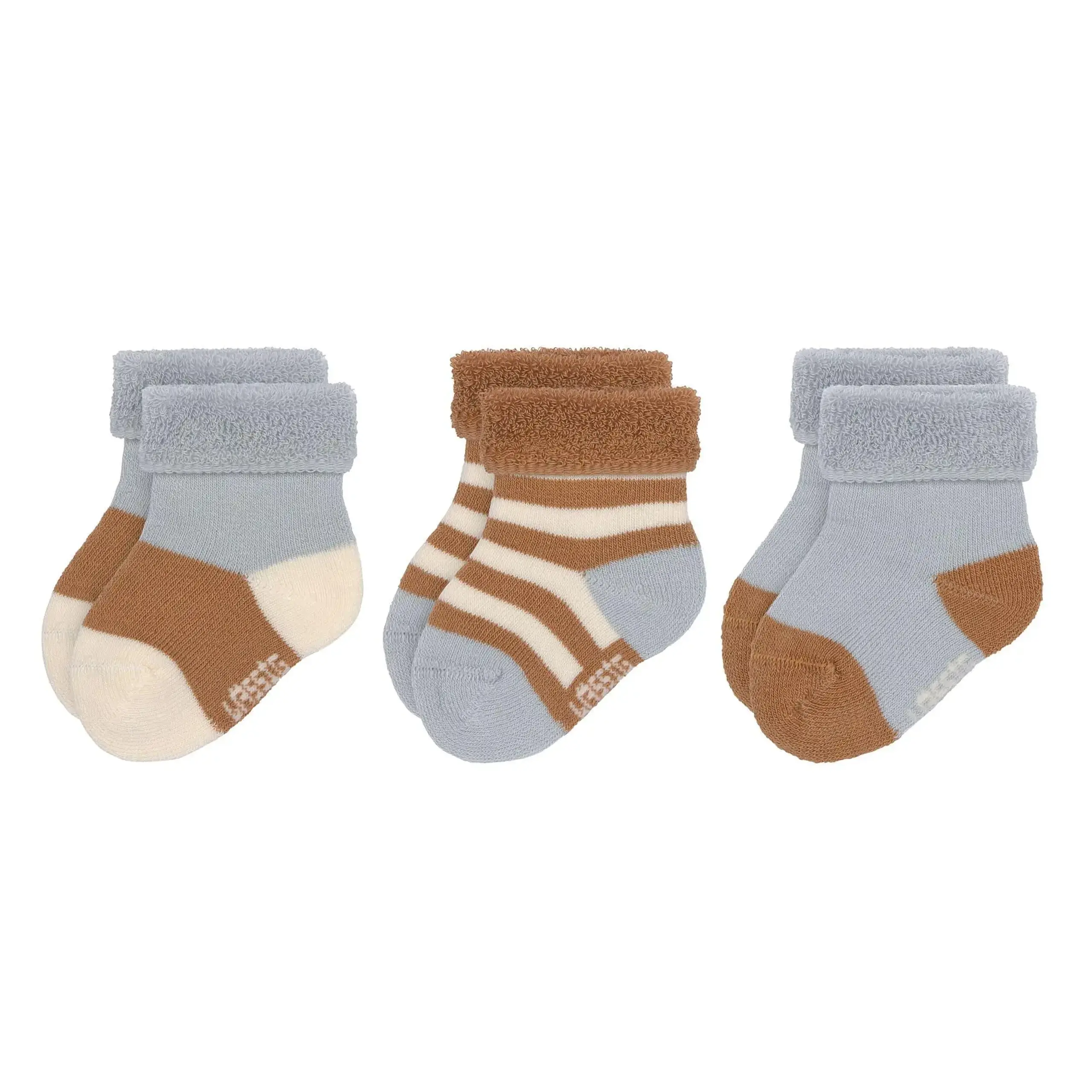 Sosete 3 buc light blue/caramel 12 - 14