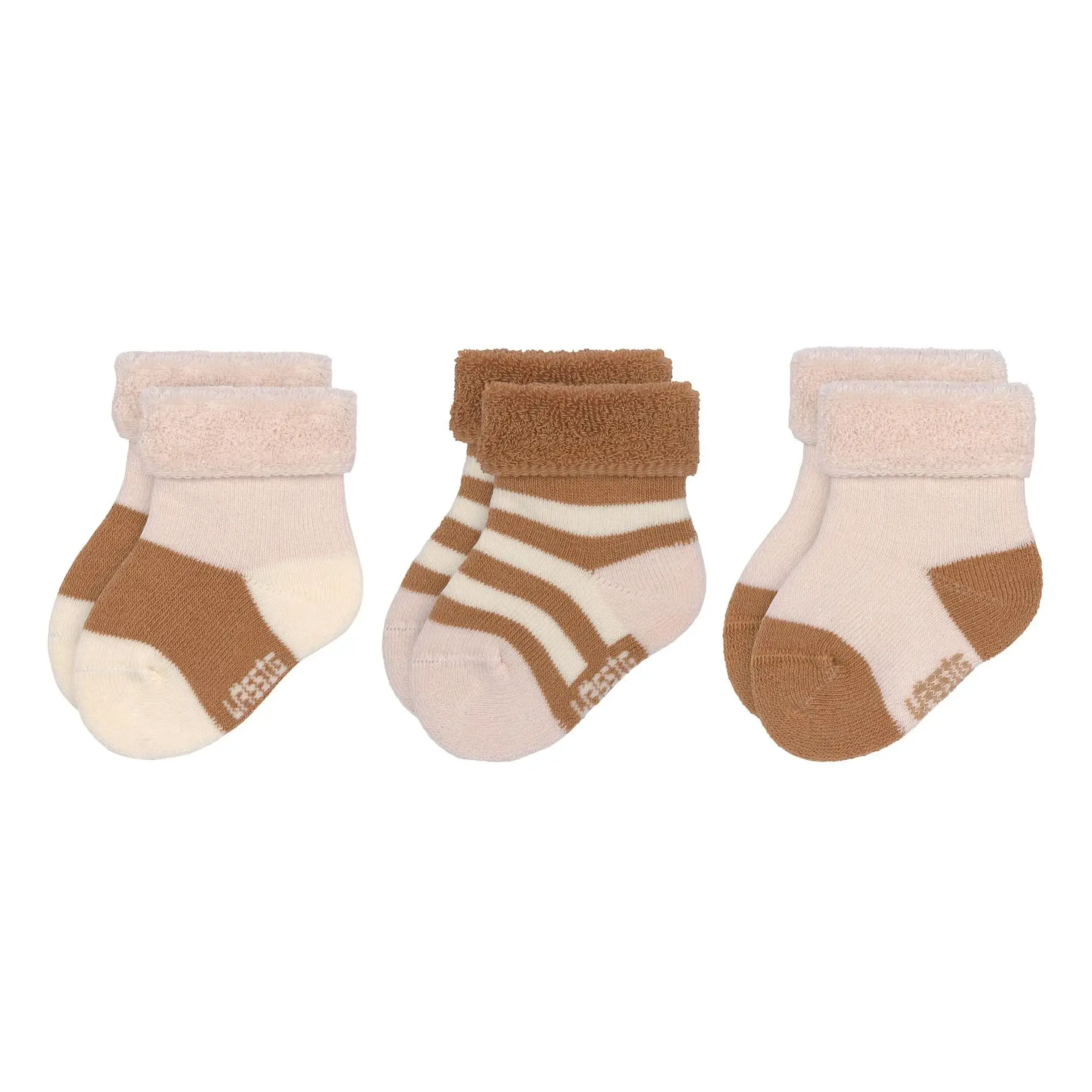 Sosete 3 buc powderpink/caramel 12 - 14