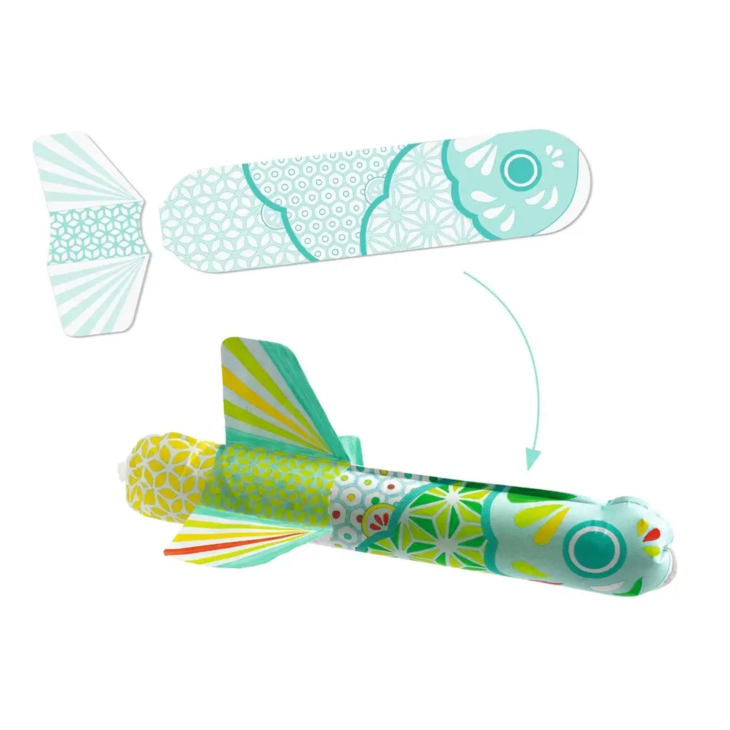 Set creativ 3 pești zburători Koinobori — Djeco