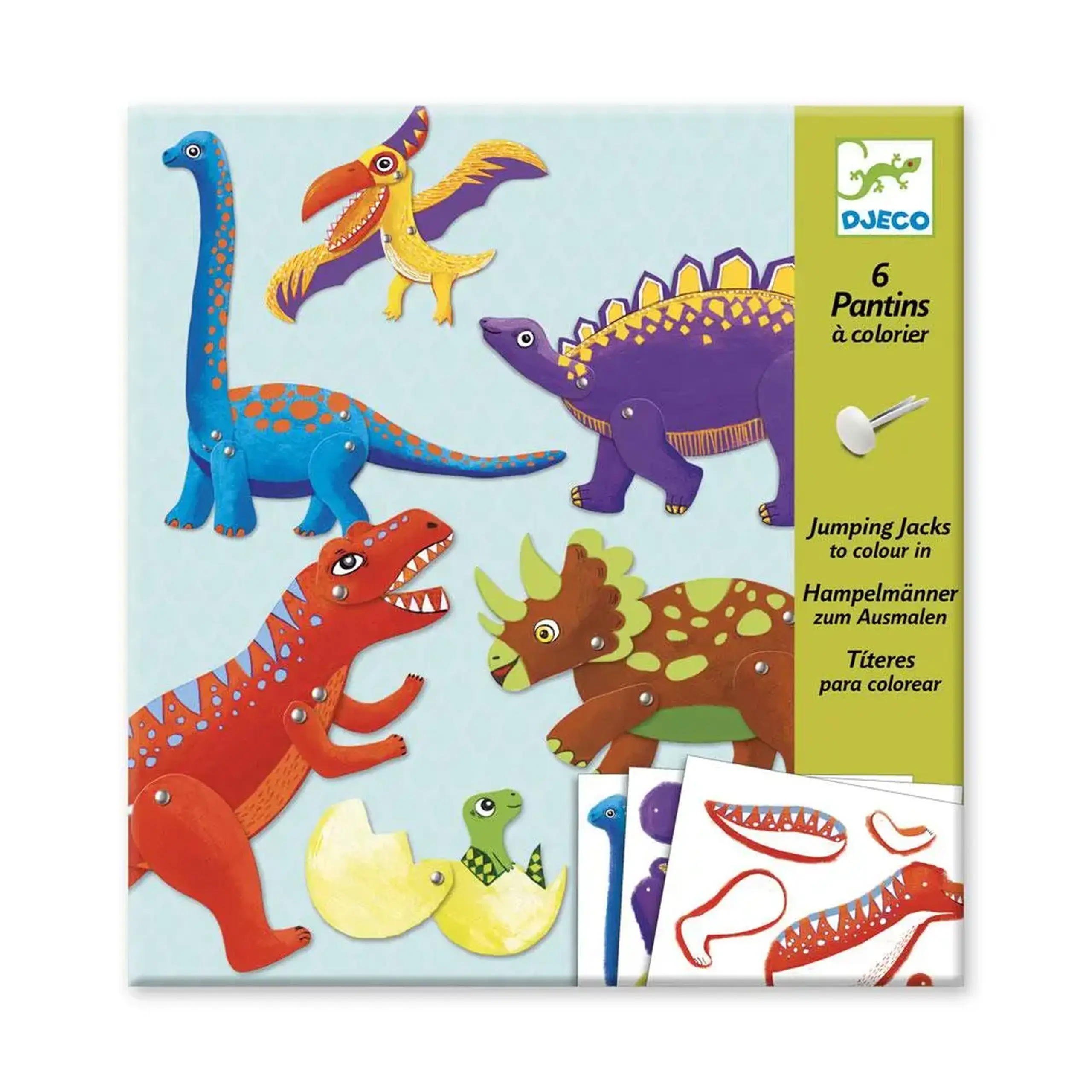 Set de colorat și asamblat „Dinozauri mobili” — Djeco