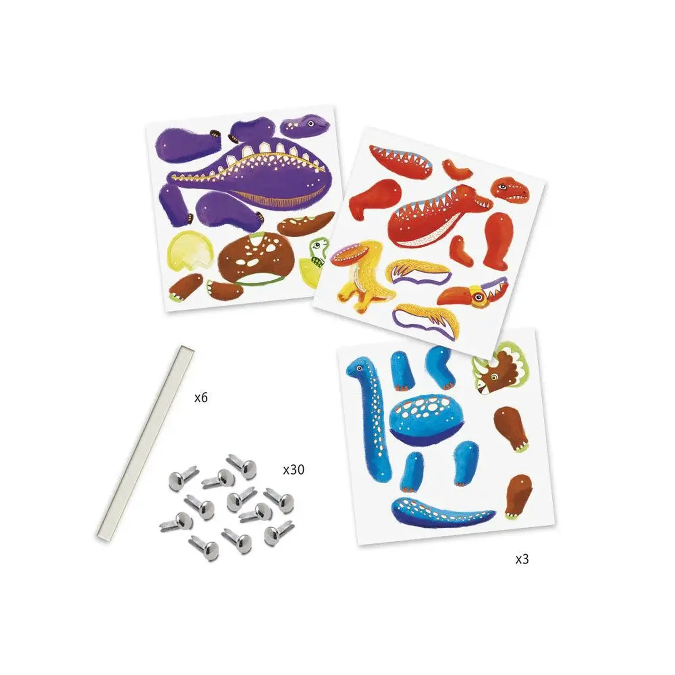 Set de colorat și asamblat „Dinozauri mobili” — Djeco