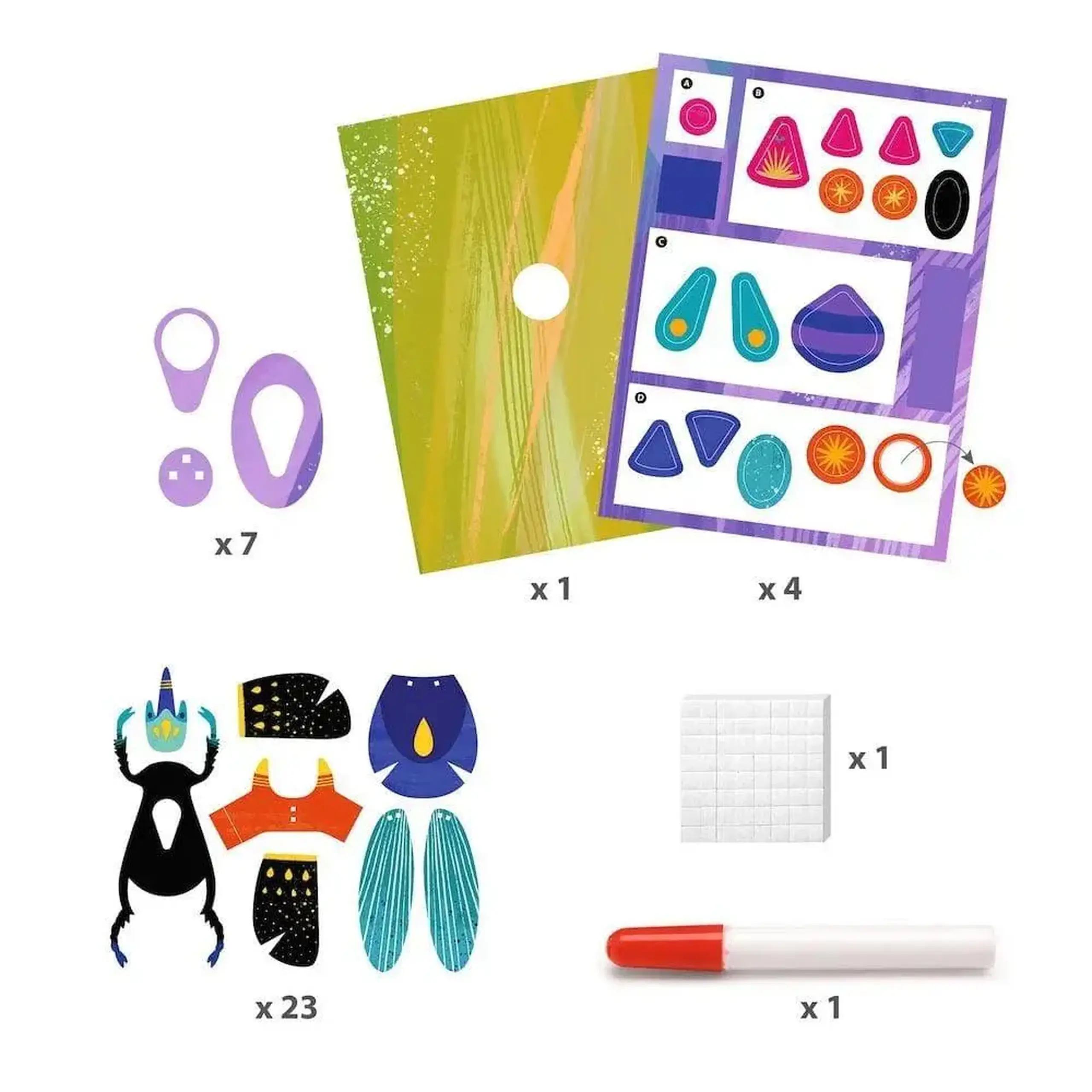 Set creativ din hârtie „Insecte” — Djeco
