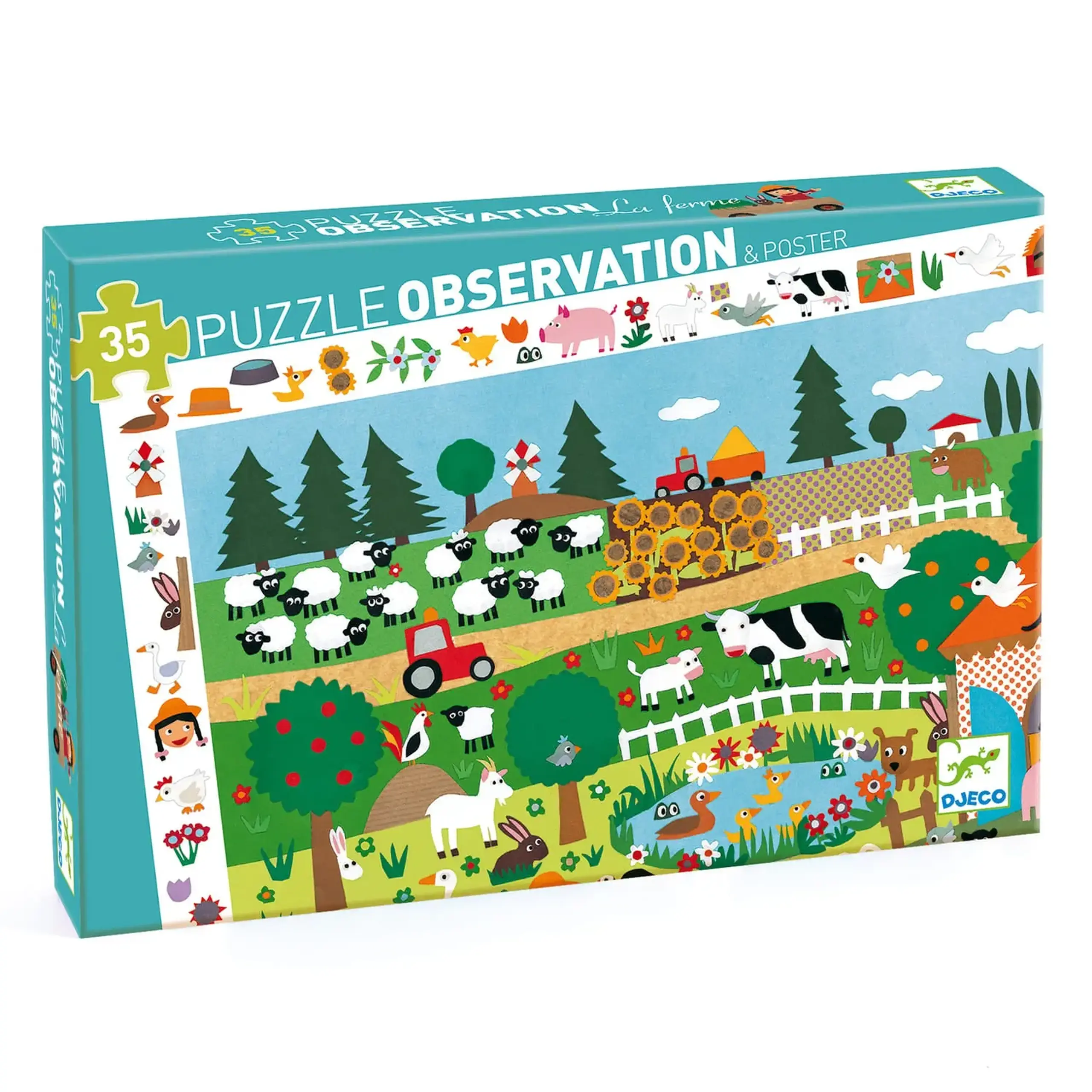 Puzzle de observație Ferma, 35 de piese — Djeco