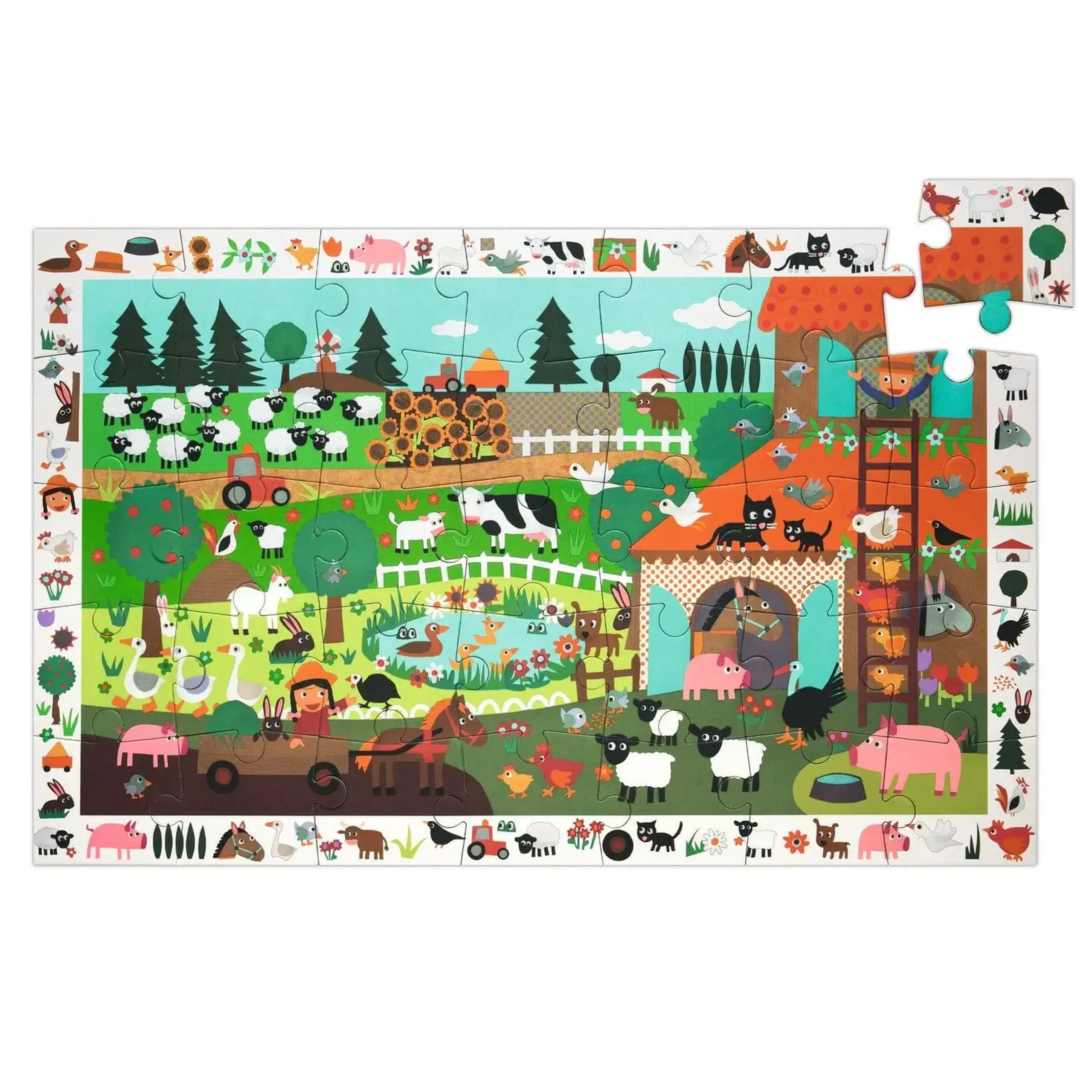 Puzzle de observație Ferma, 35 de piese — Djeco