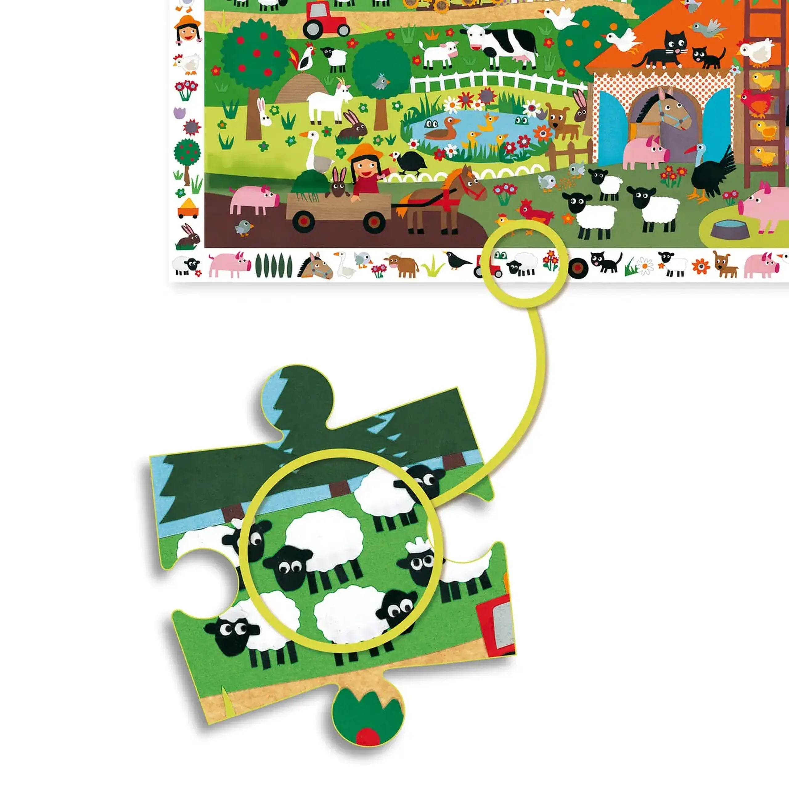 Puzzle de observație Ferma, 35 de piese — Djeco