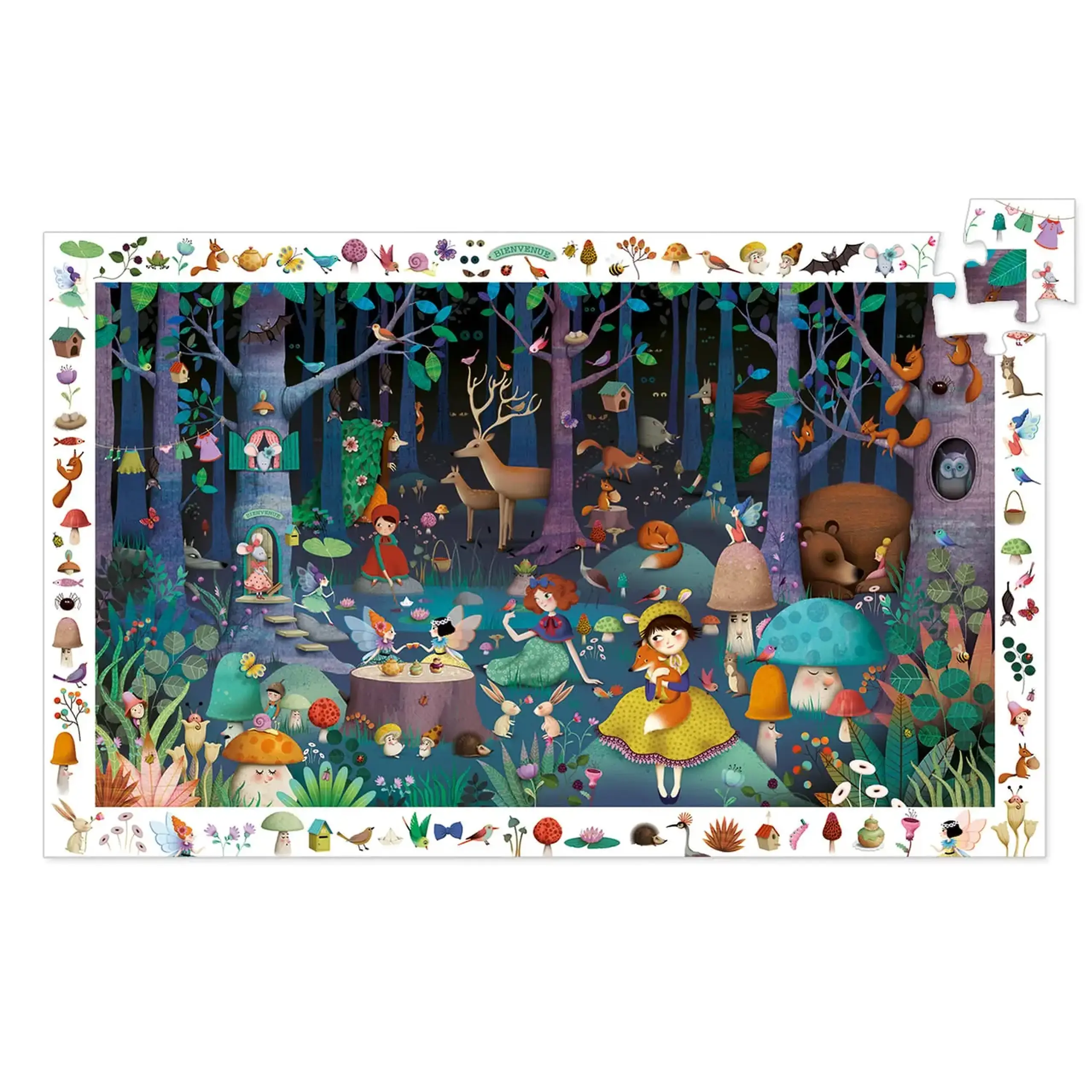 Puzzle de observație Pădurea fermecată, 100 de piese — Djeco