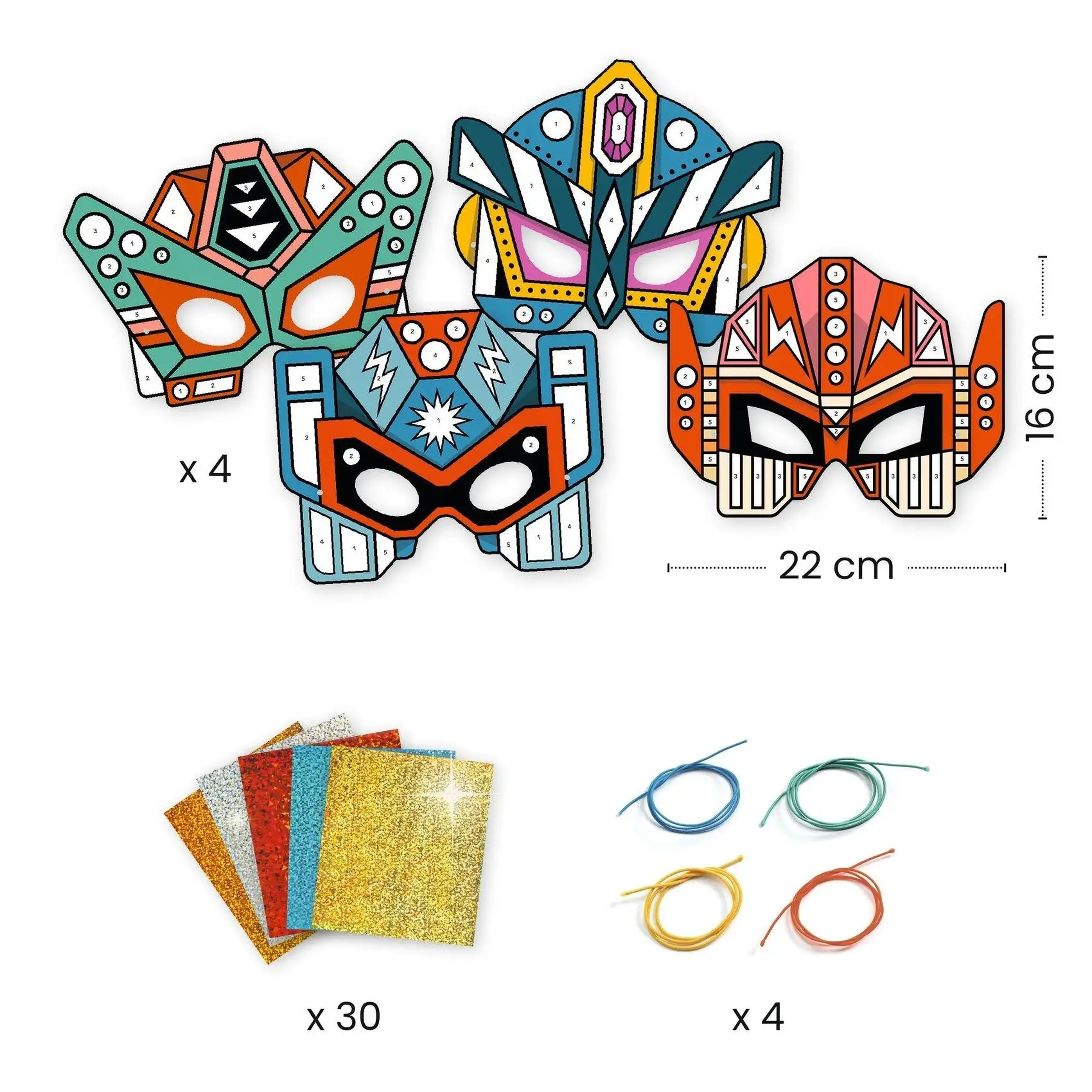 Set DIY 4 măști Super Robots — Djeco