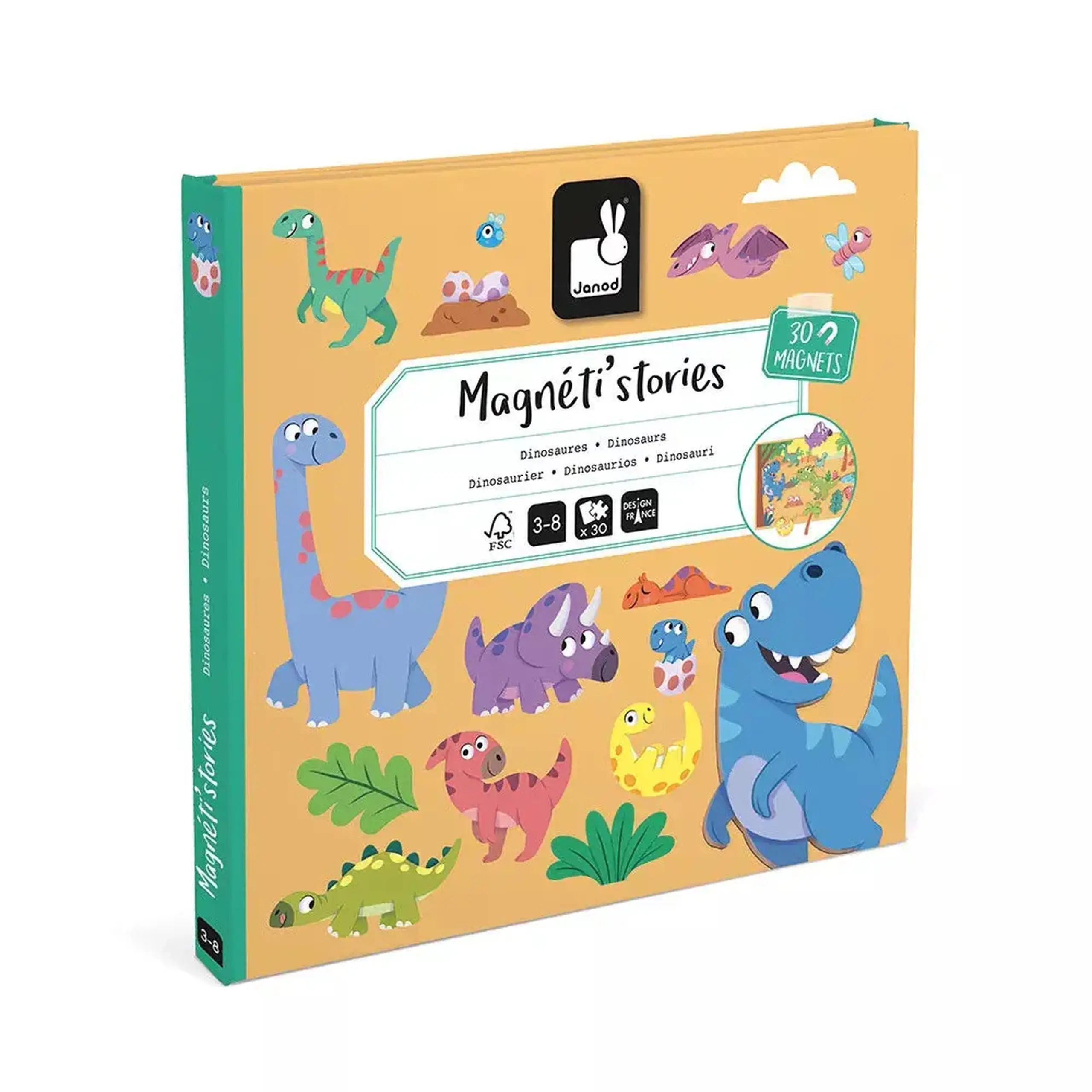 Carte magnetică Magneti’Stories Dinozauri — Janod