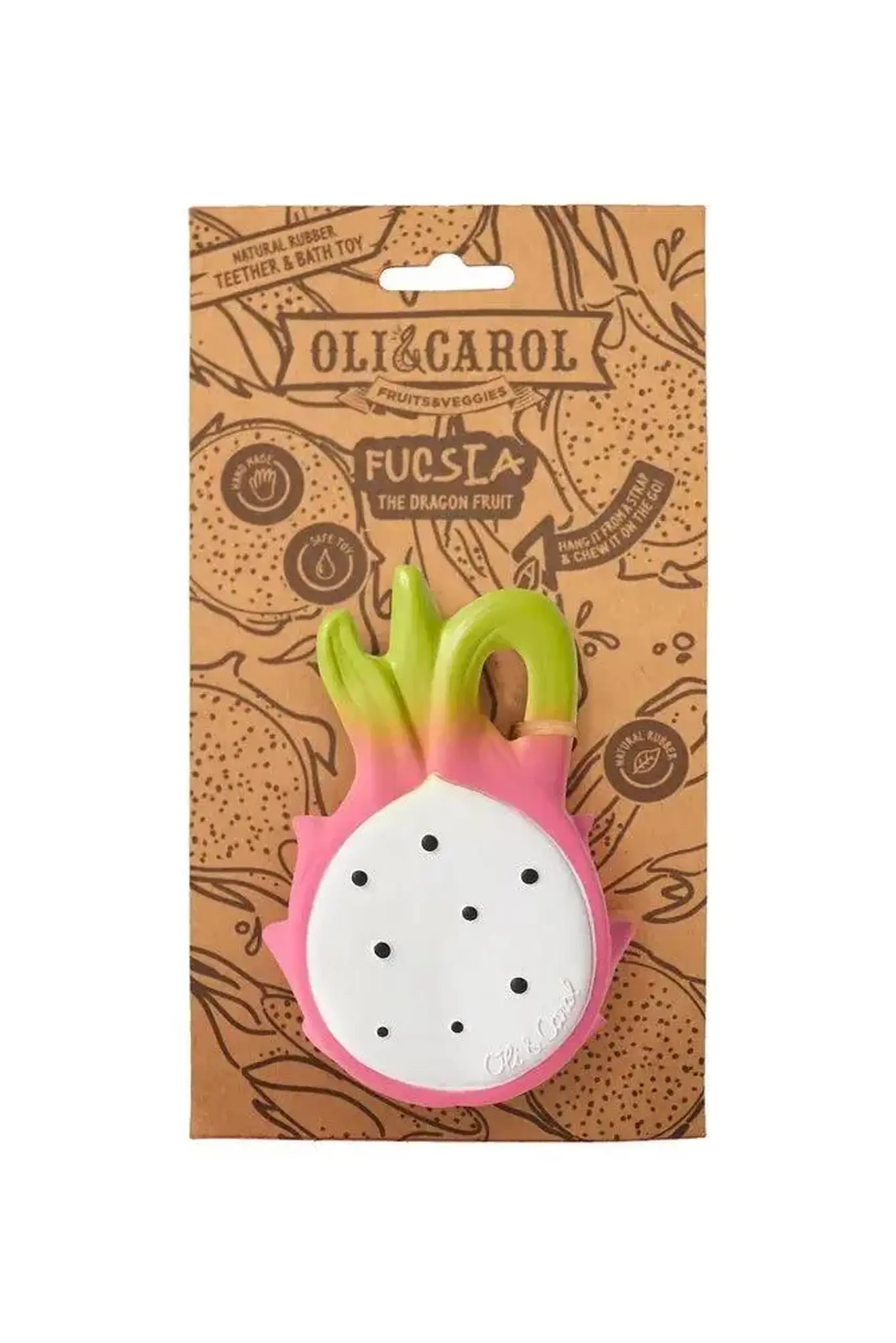 Jucărie de dentiție Fructul dragonului Fucsia — Oli & Carol