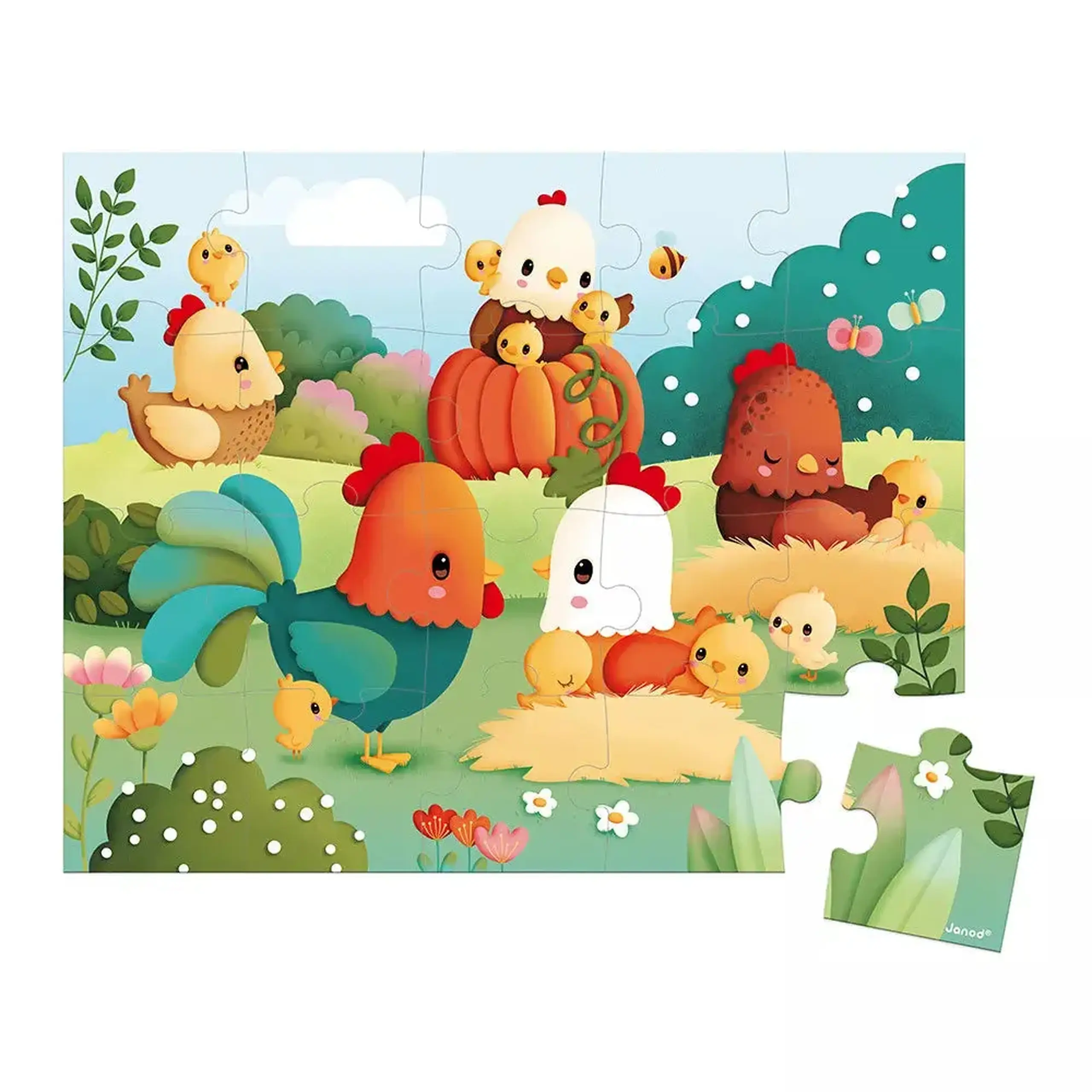 Puzzle „Ferma”, 20 de piese — Janod
