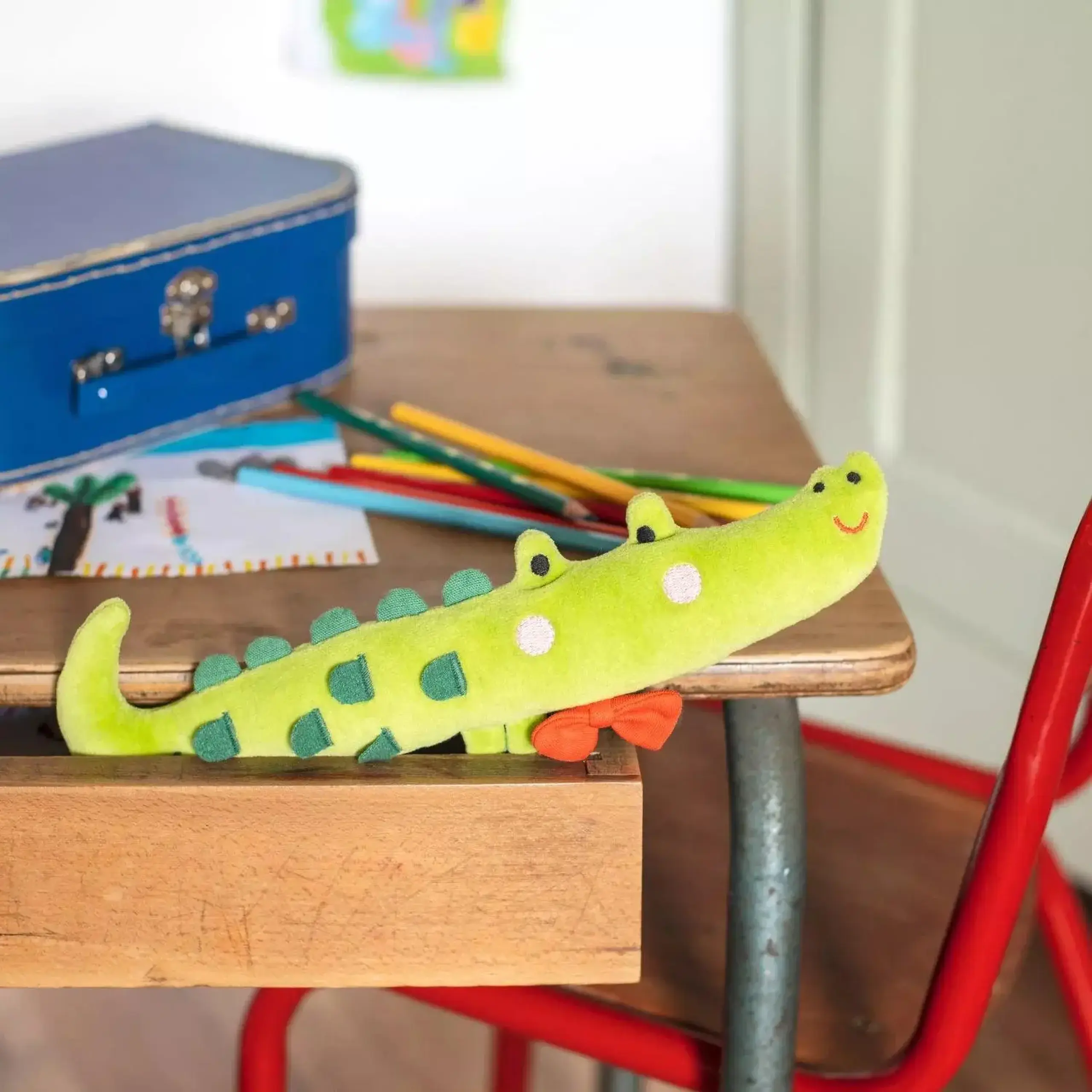 Crocodil mic de pluș cu zornăitoare, Les Toupitis — Moulin Roty