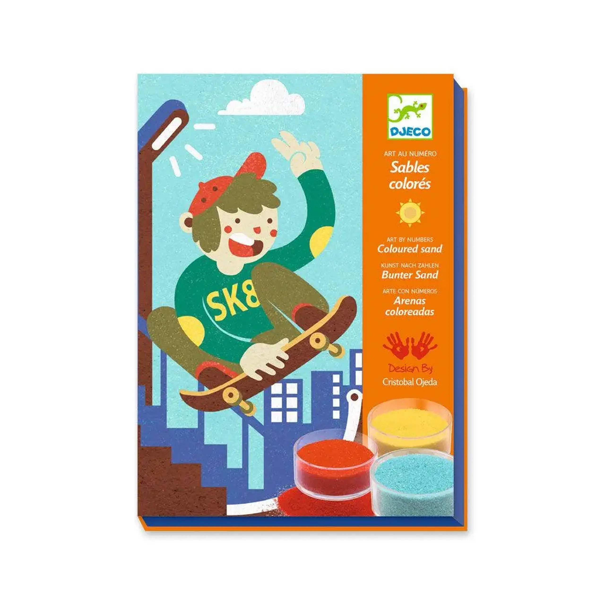 Tablouri cu nisip colorat „Pasiunea pentru skate” — Djeco