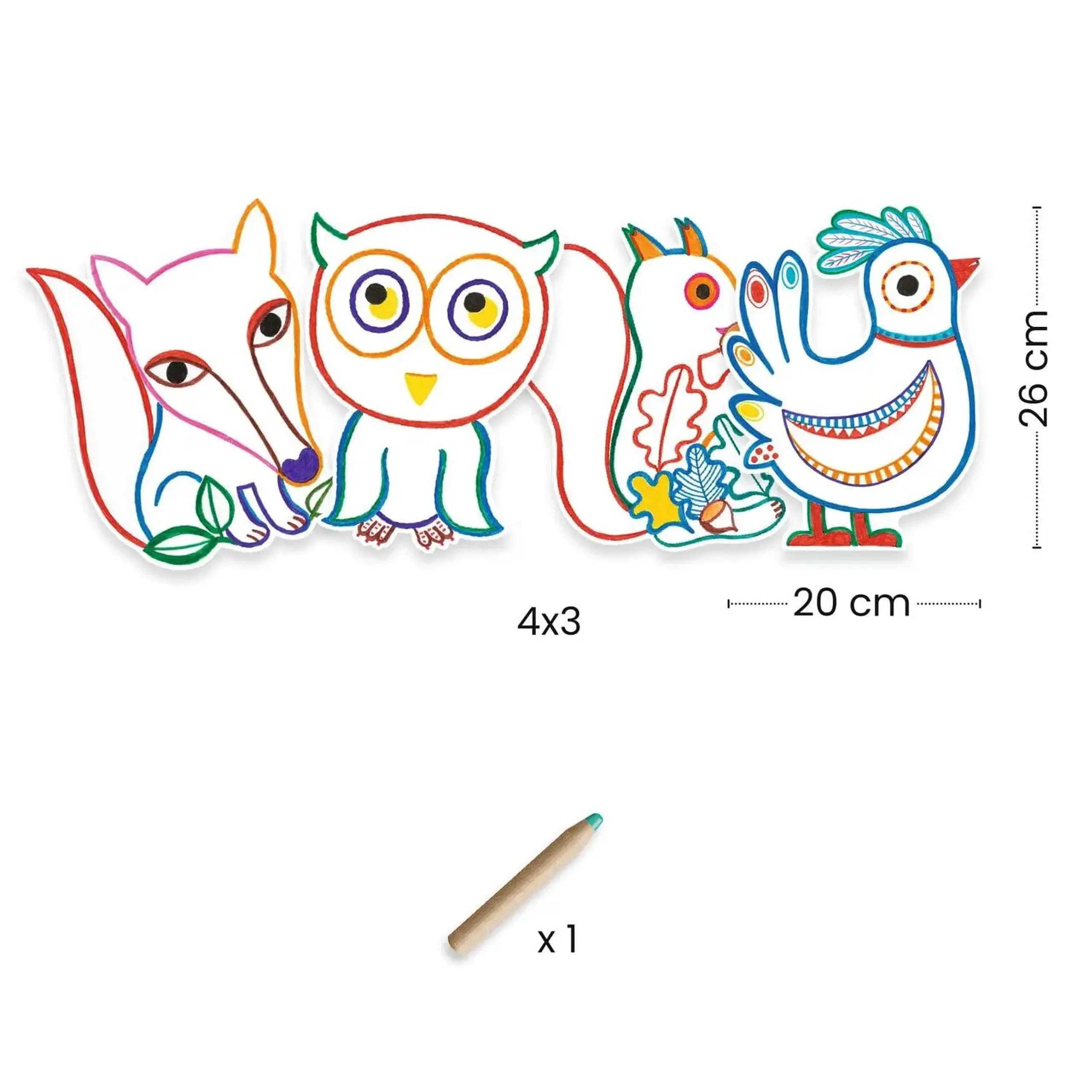 Set de colorat magic „Animale din pădure” — Djeco