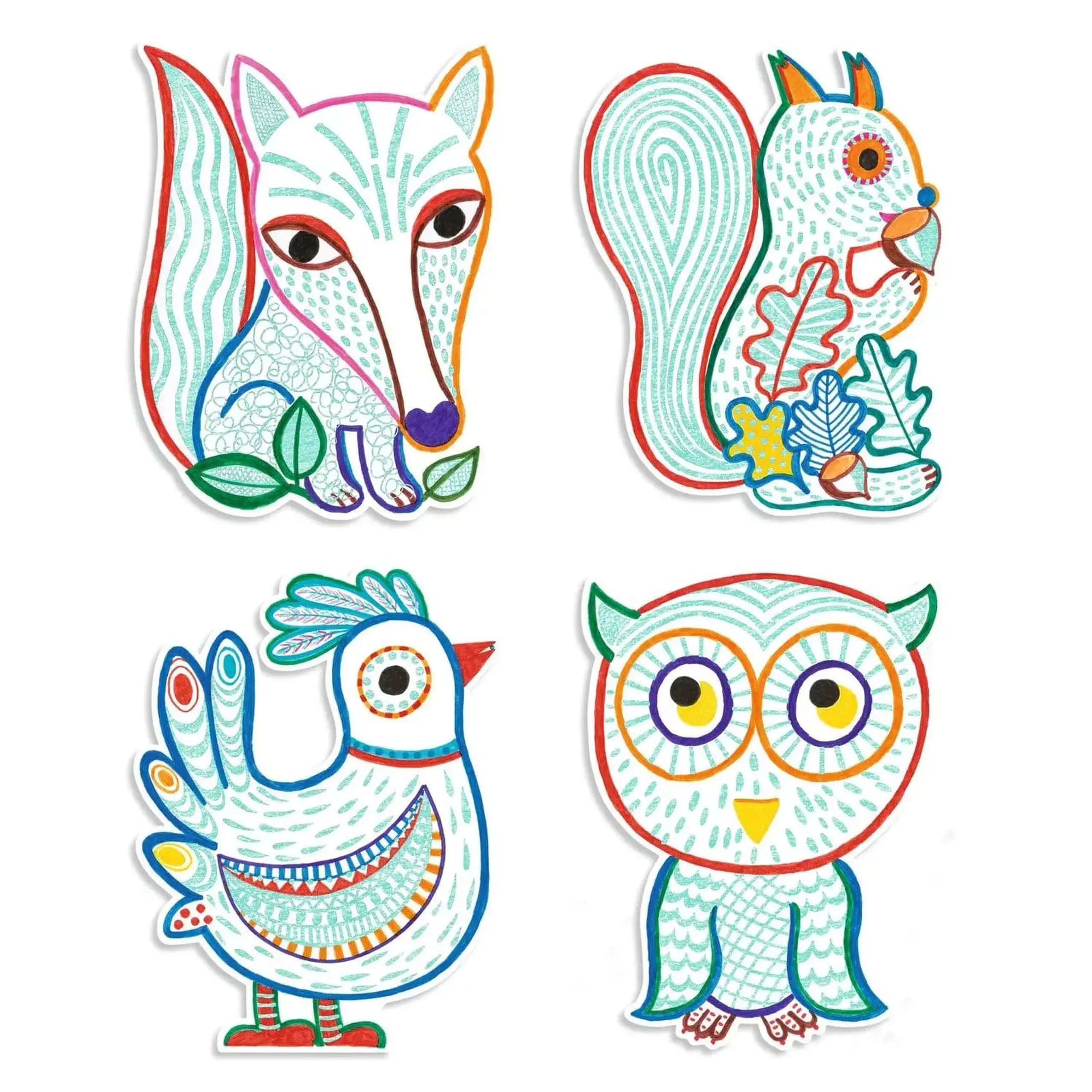 Set de colorat magic „Animale din pădure” — Djeco