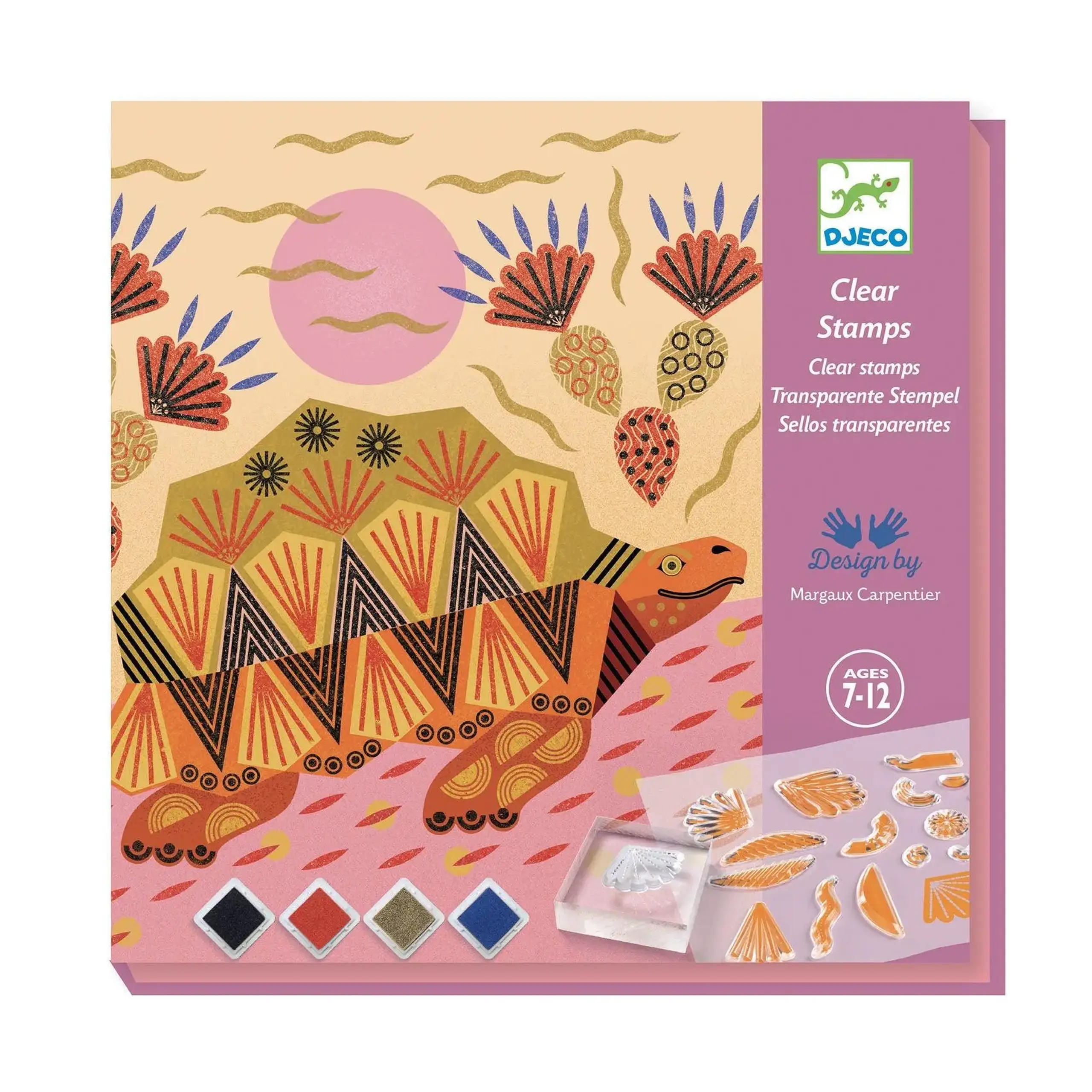 Set de ștampile transparente „Modele și animale” — Djeco