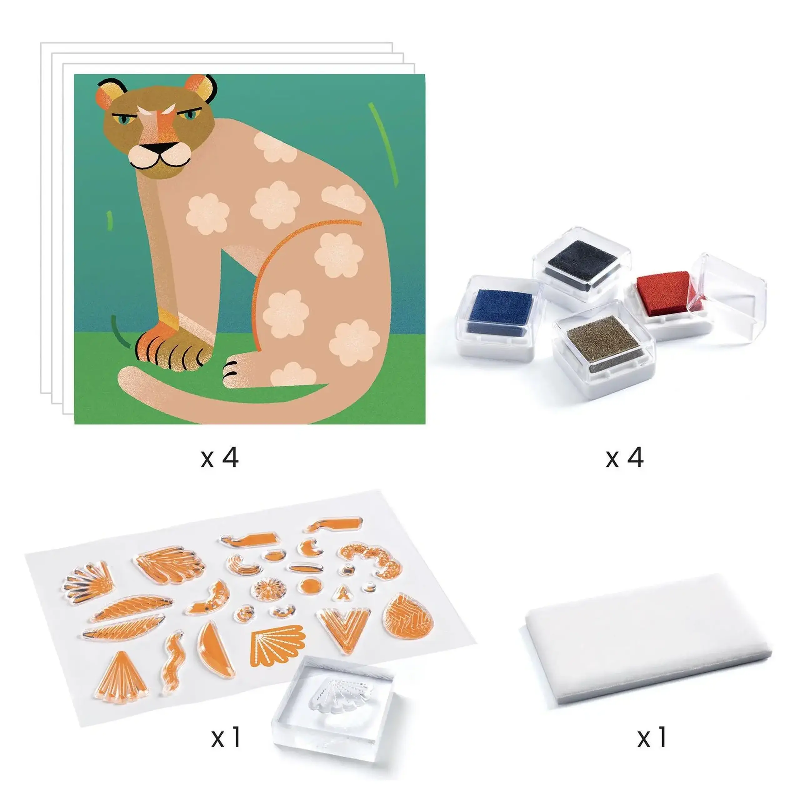 Set de ștampile transparente „Modele și animale” — Djeco