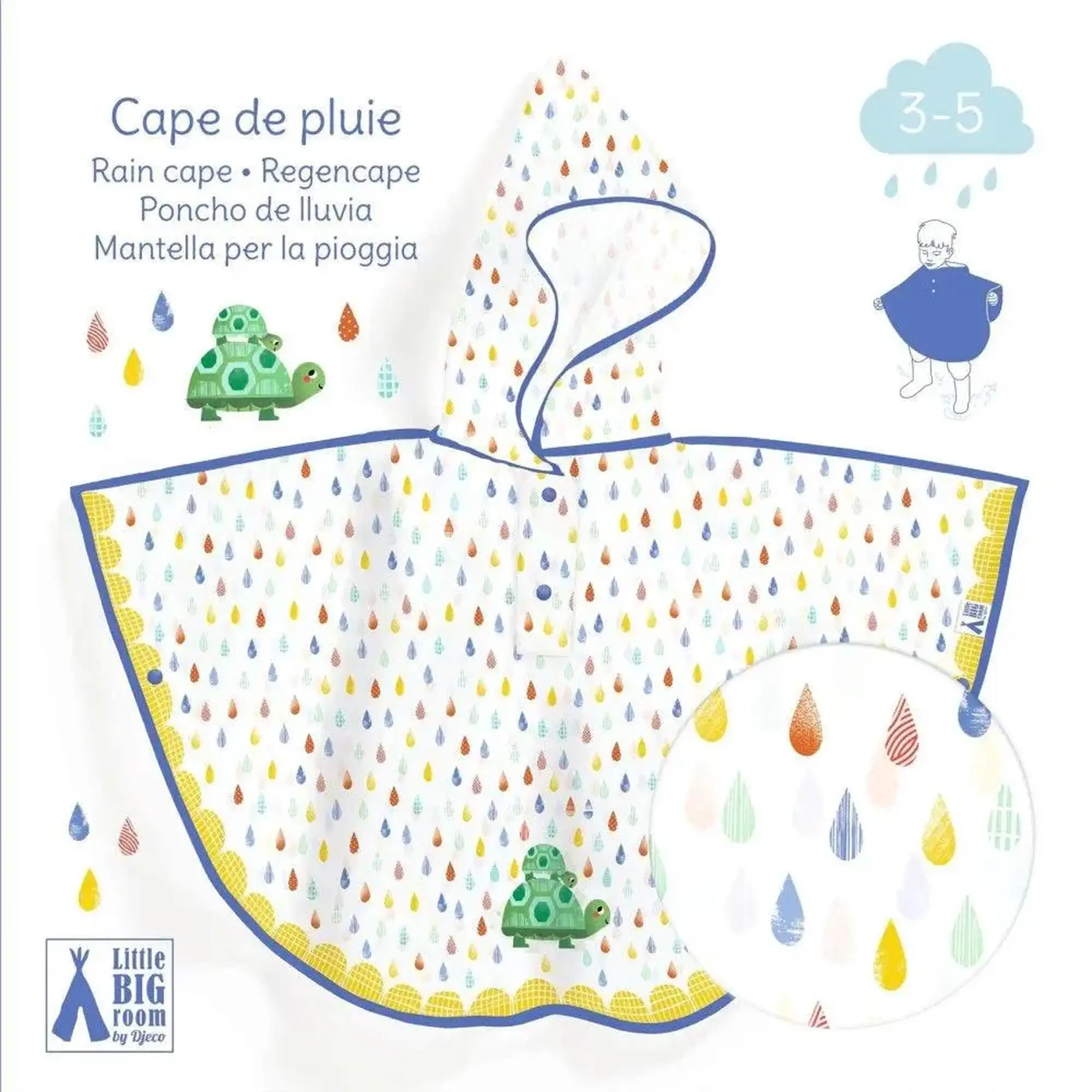 Pelerină de ploaie Broscuța țestoasă, 3–5 ani — Djeco