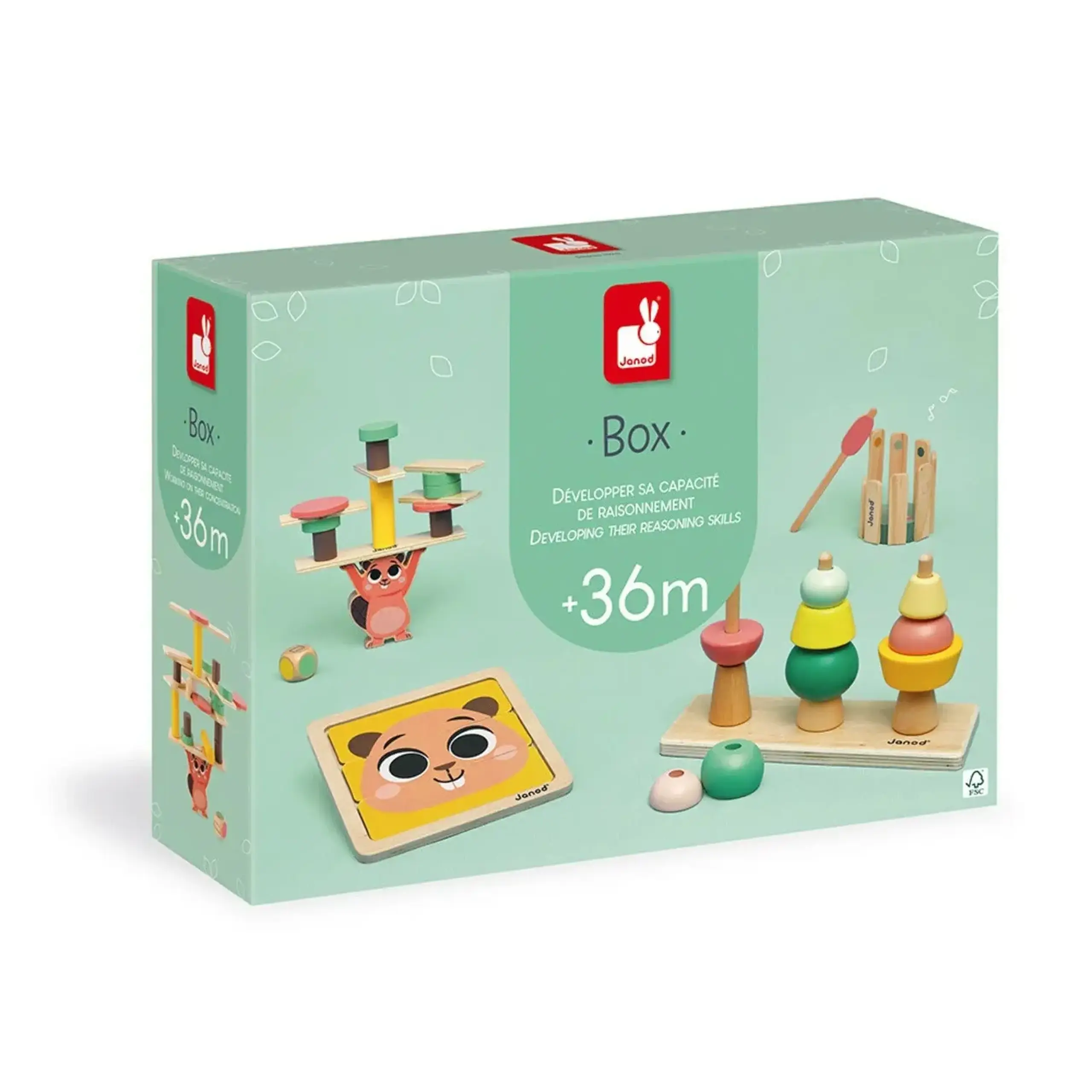 Janod Box cu 4 jocuri educative — 36 luni