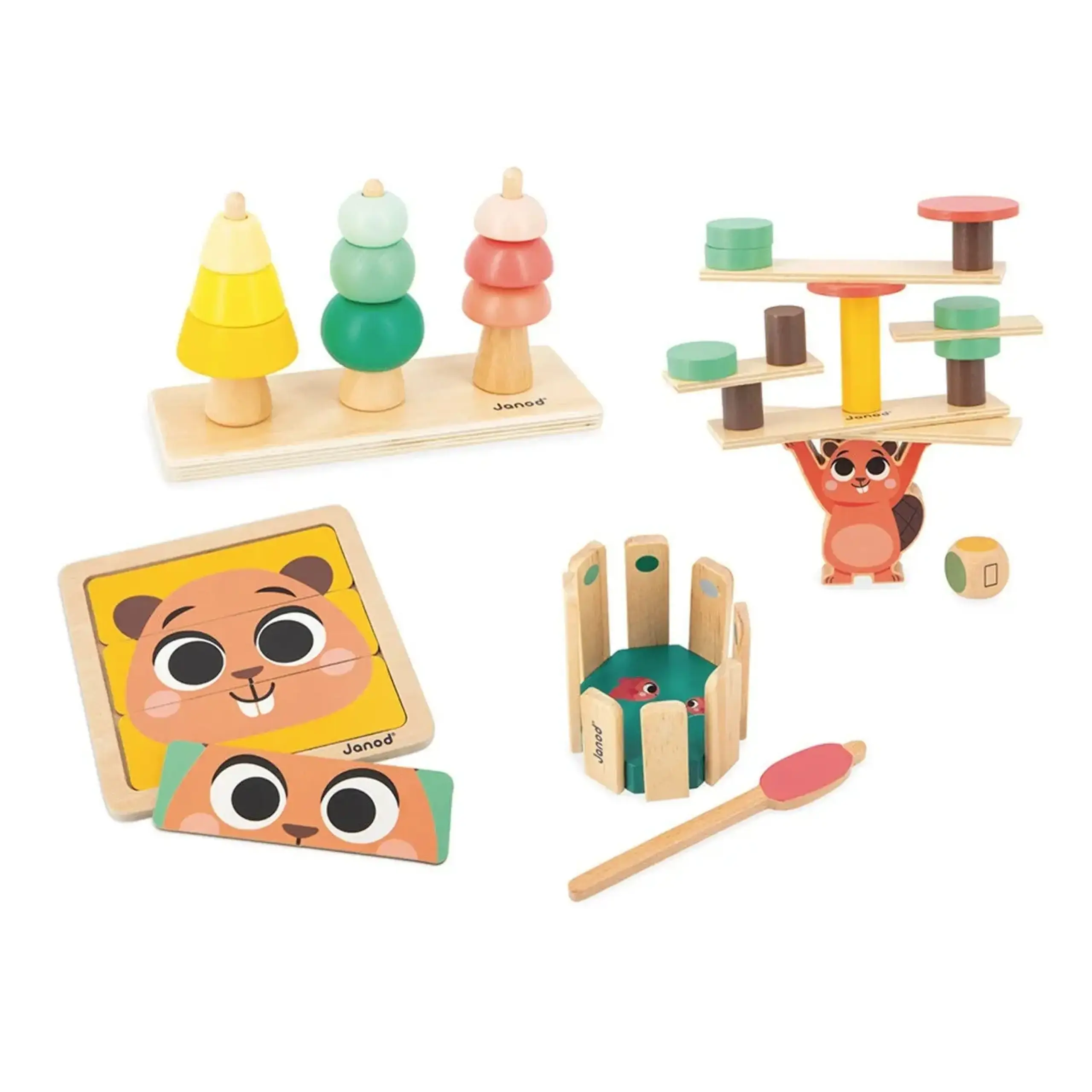 Janod Box cu 4 jocuri educative — 36 luni