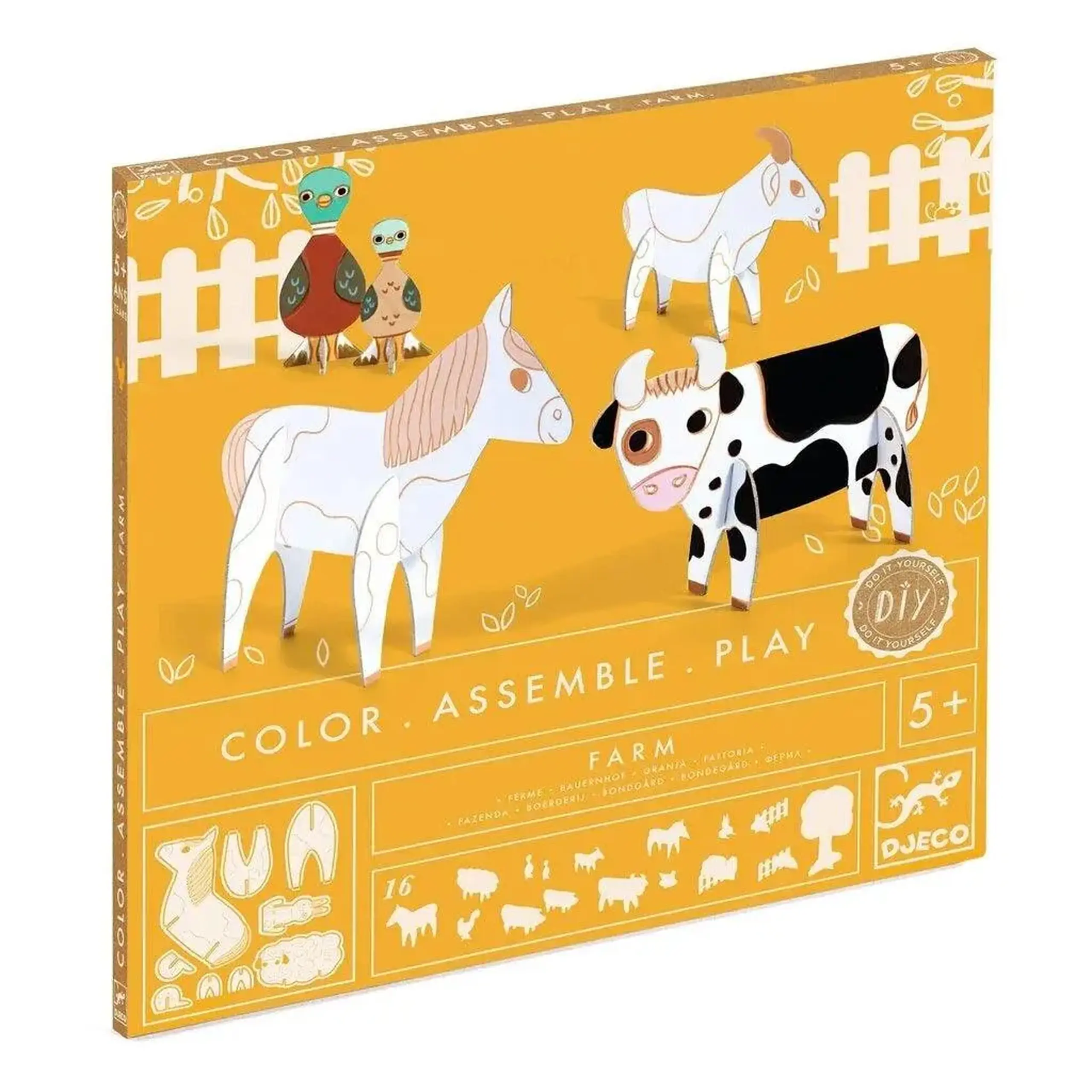 Set de colorat și asamblat „Ferma” — Djeco