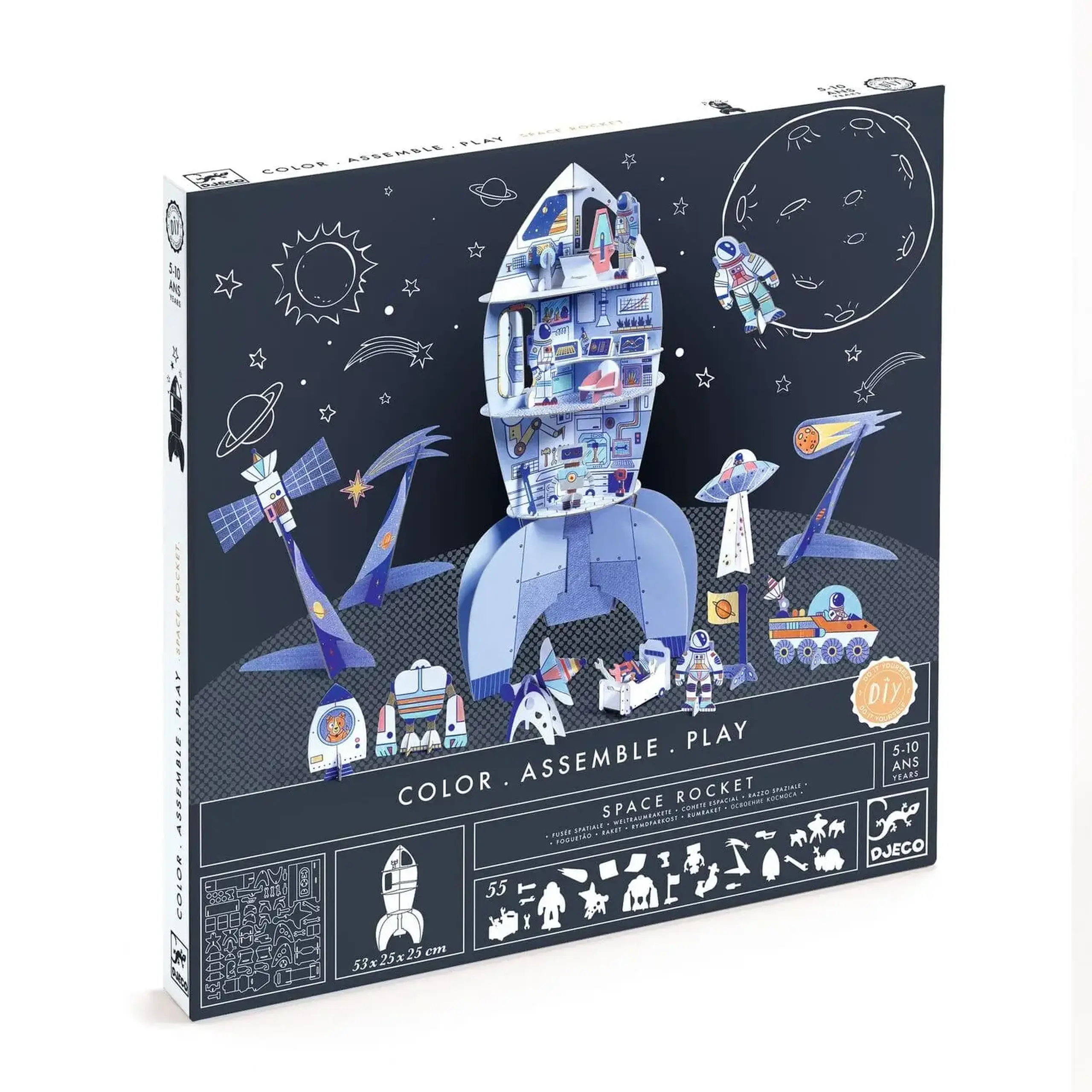 Rachetă din carton de colorat și asamblat — Djeco